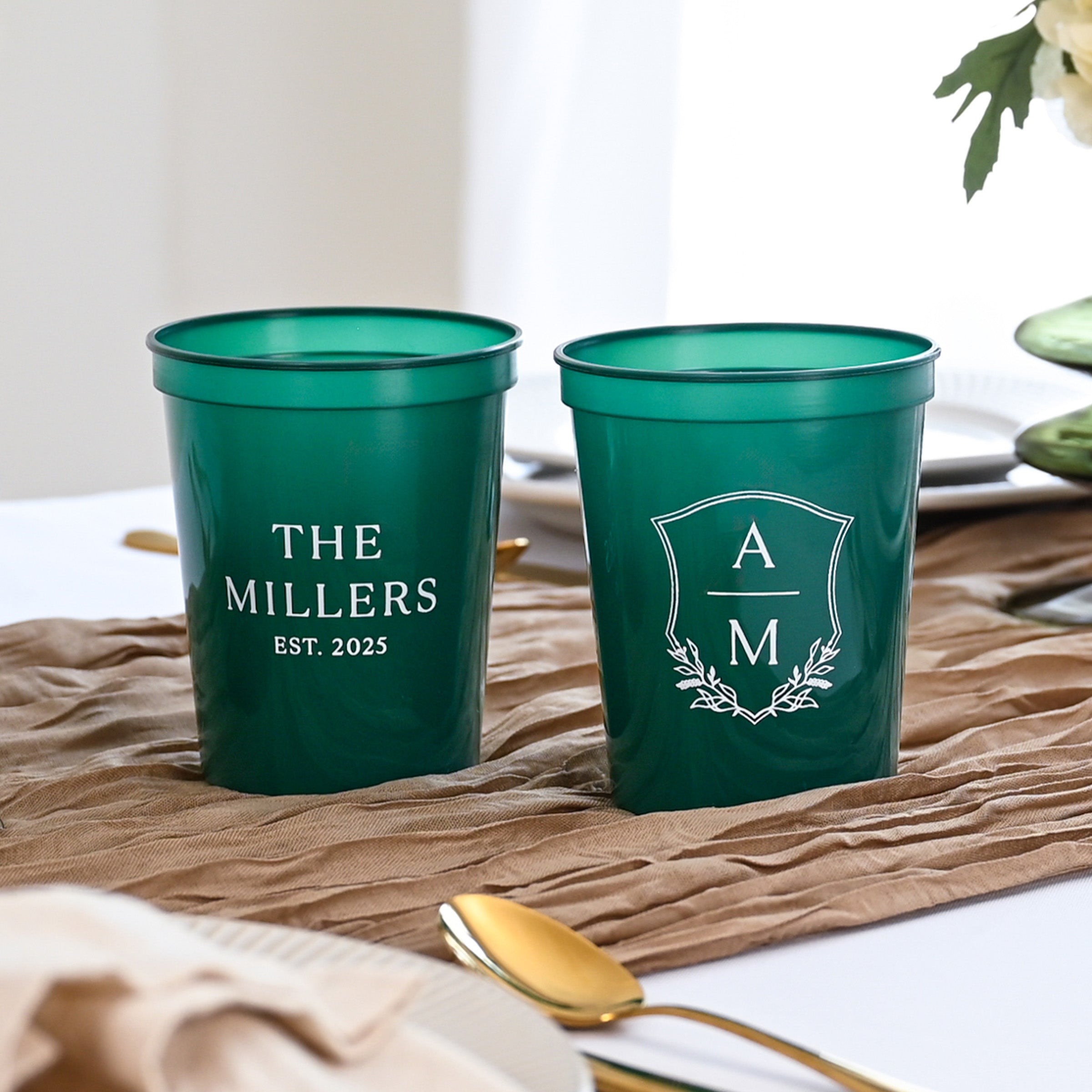 Personalized Wedding Stadium Cups - W-28