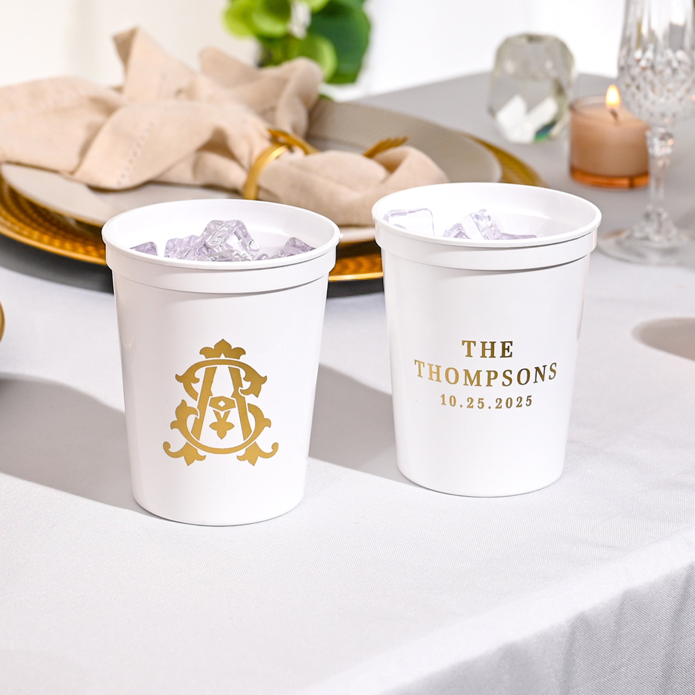 Personalized Wedding Stadium Cups - W-26