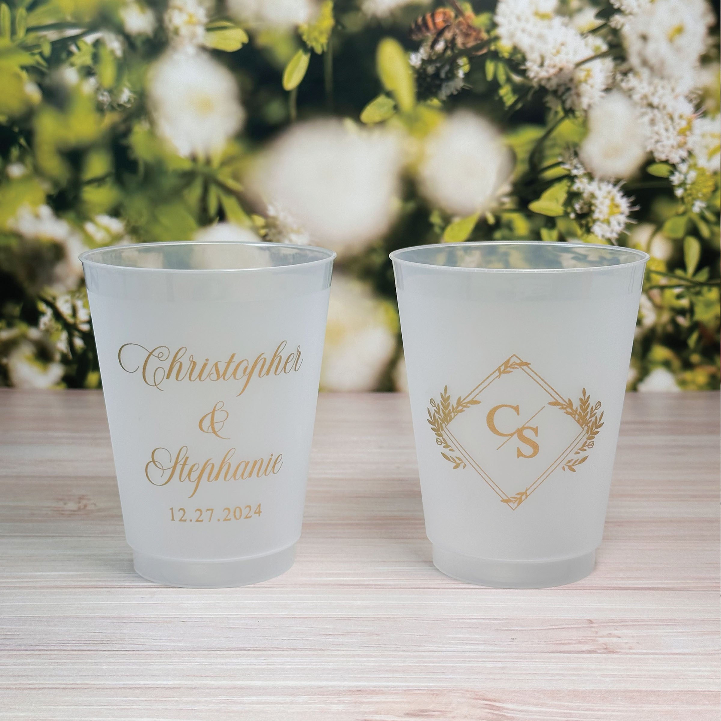Personalized Wedding Frosted Cups - W-7