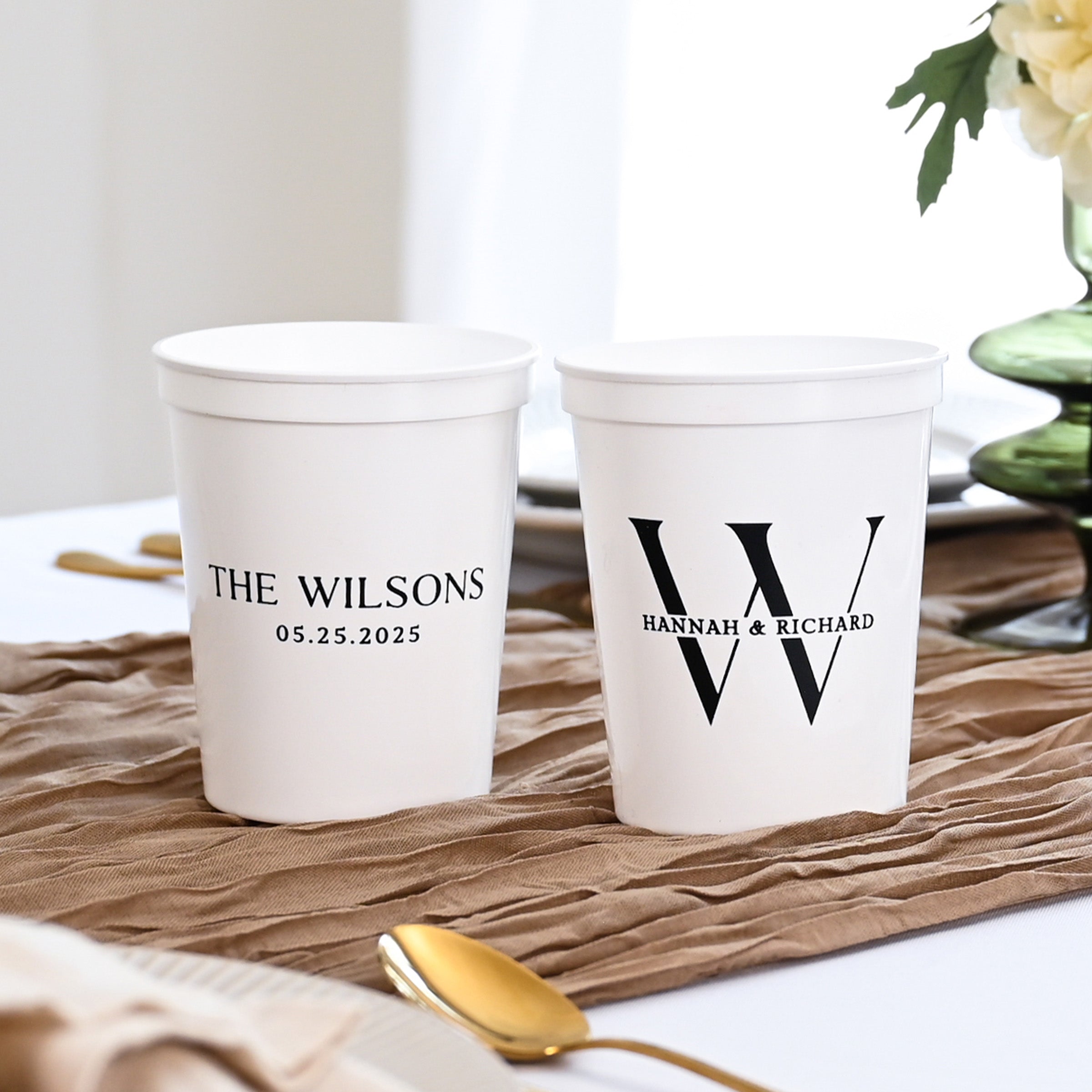 Personalized Wedding Stadium Cups - W-21
