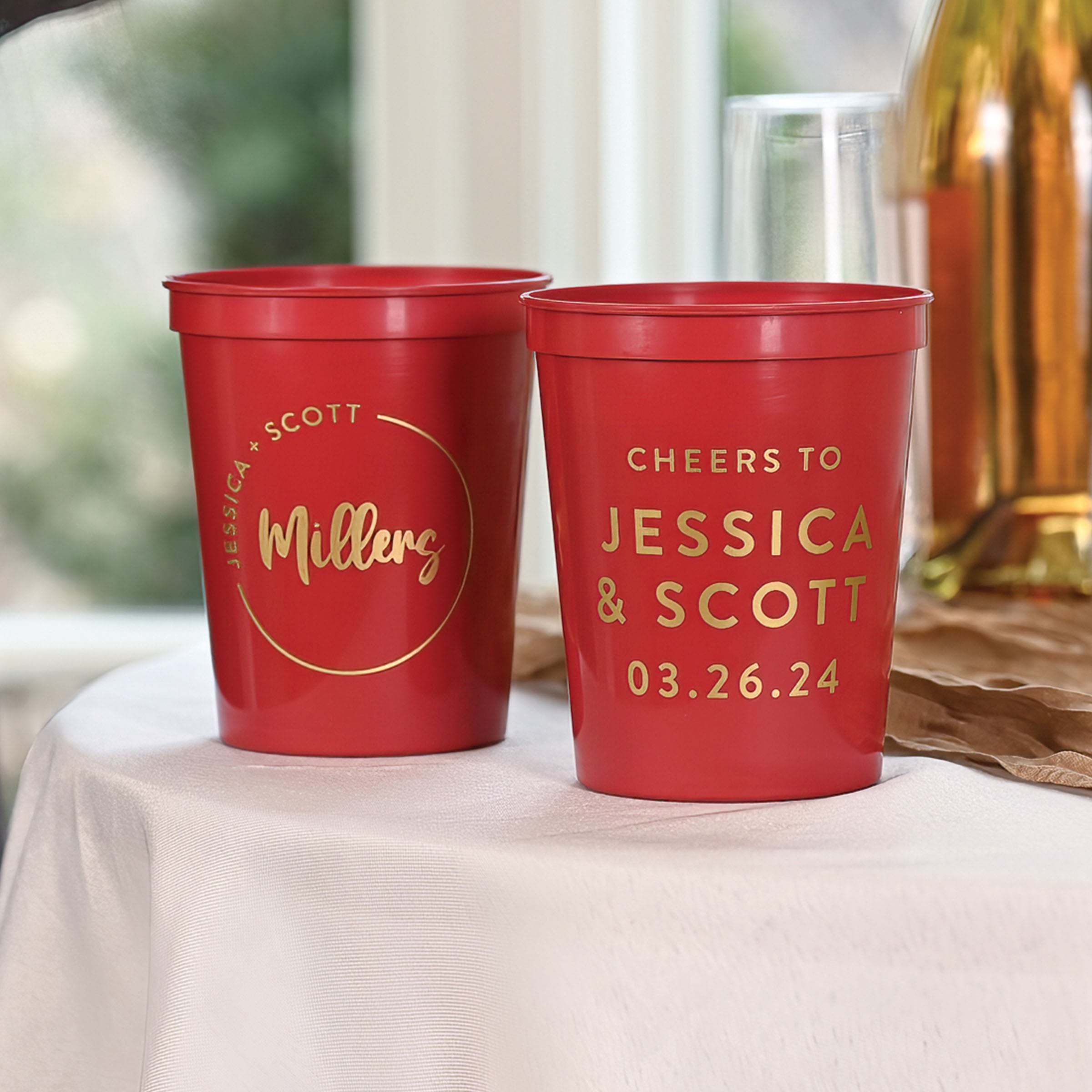 Personalized Wedding Stadium Cups - W-5