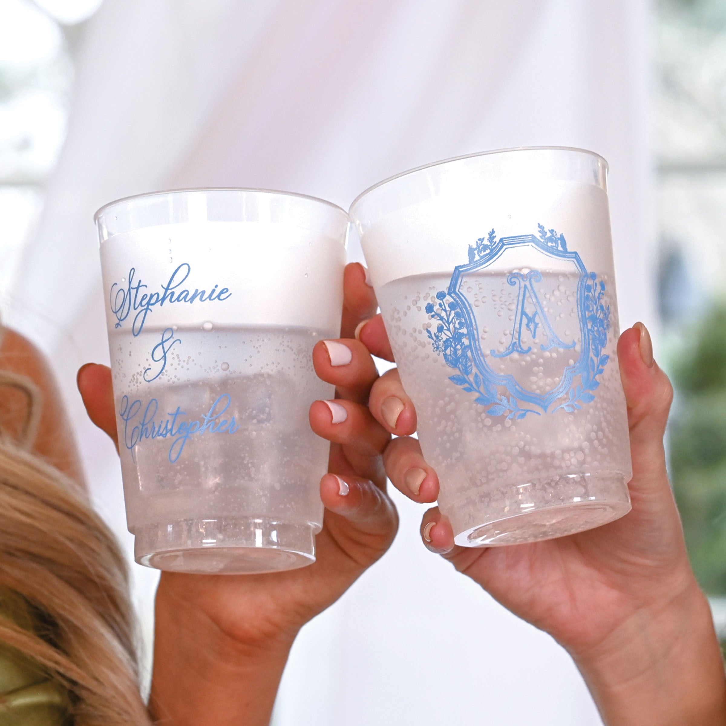 Personalized Wedding Frosted Cups - W-1