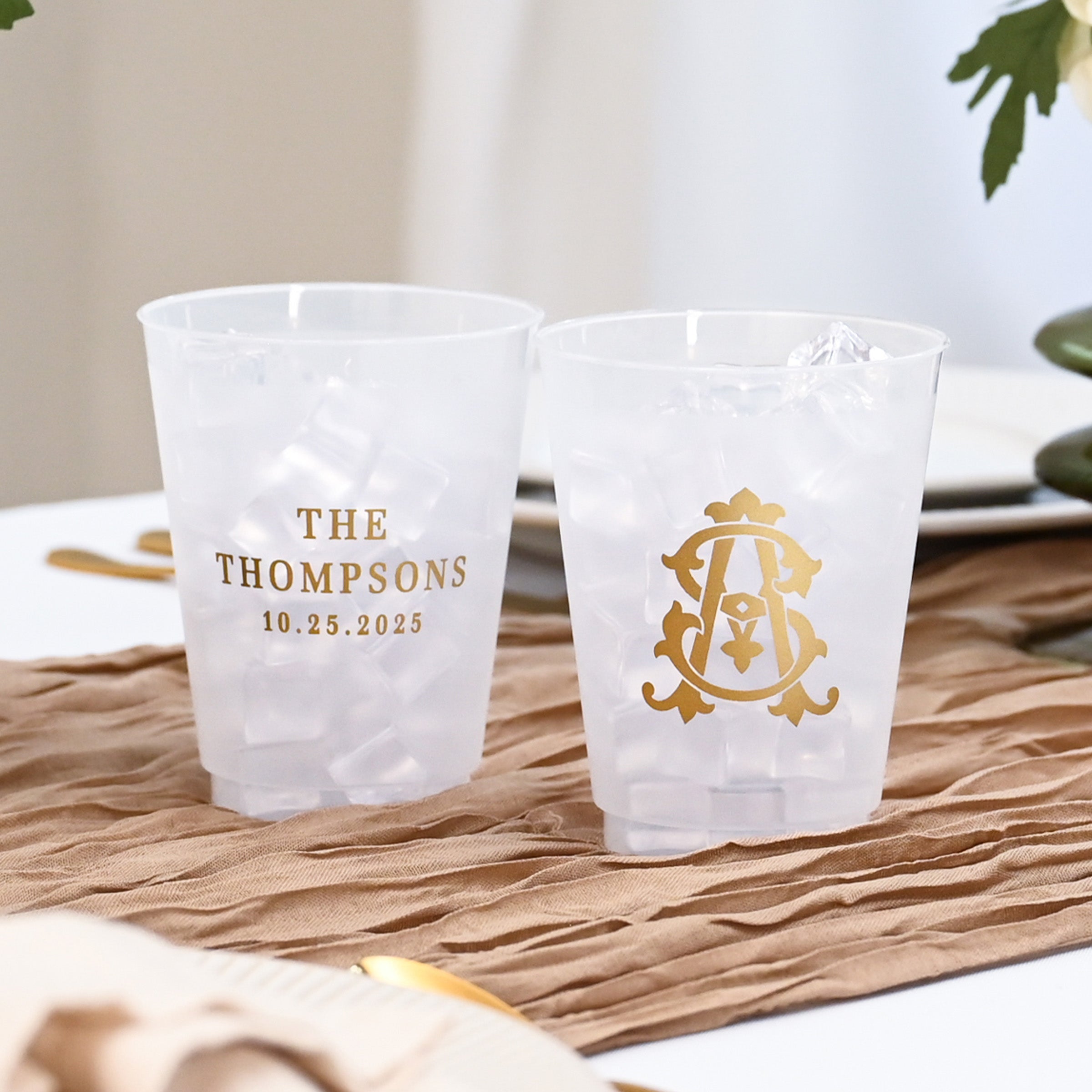 Personalized Wedding Frosted Cups - W-26