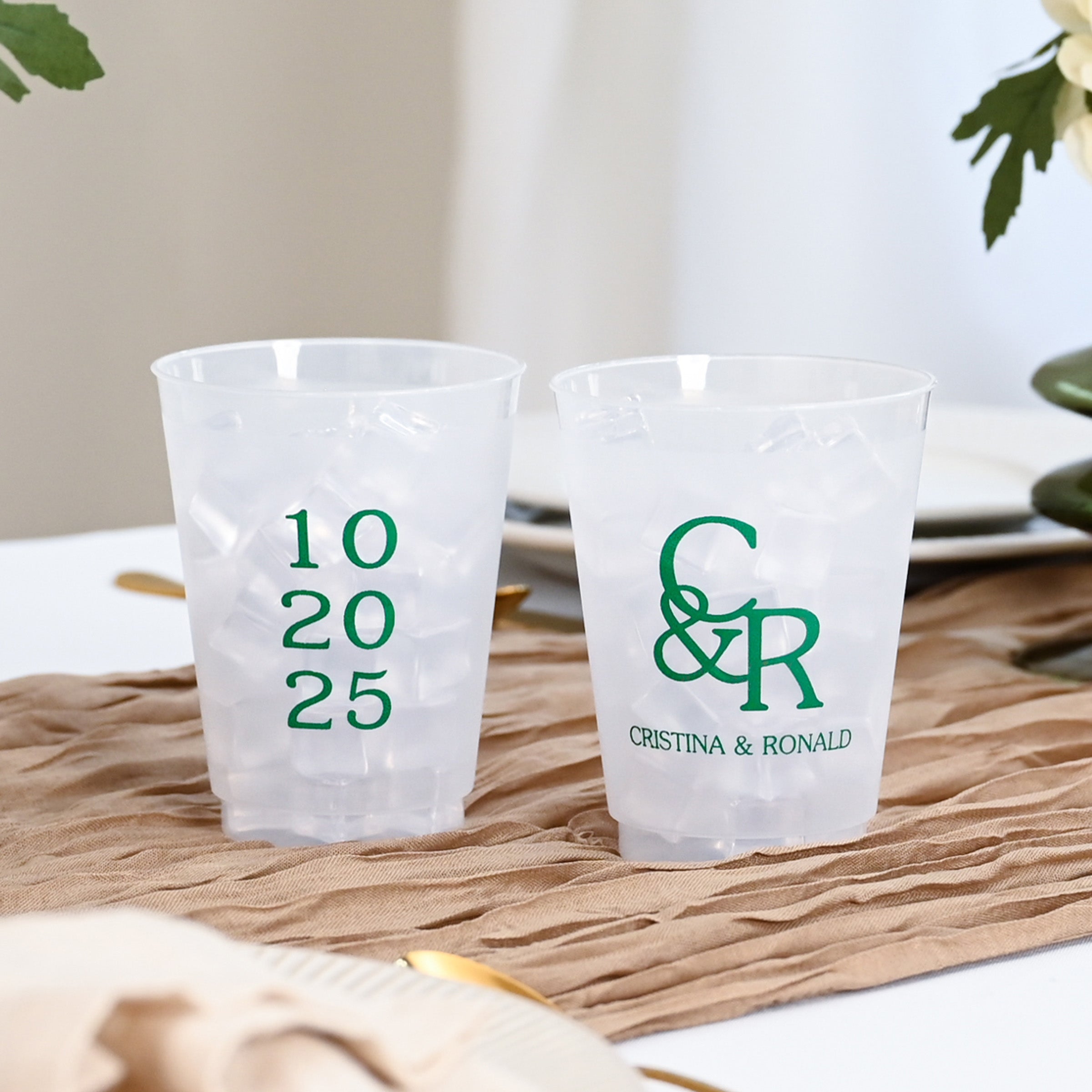 Personalized Wedding Frosted Cups - W-22