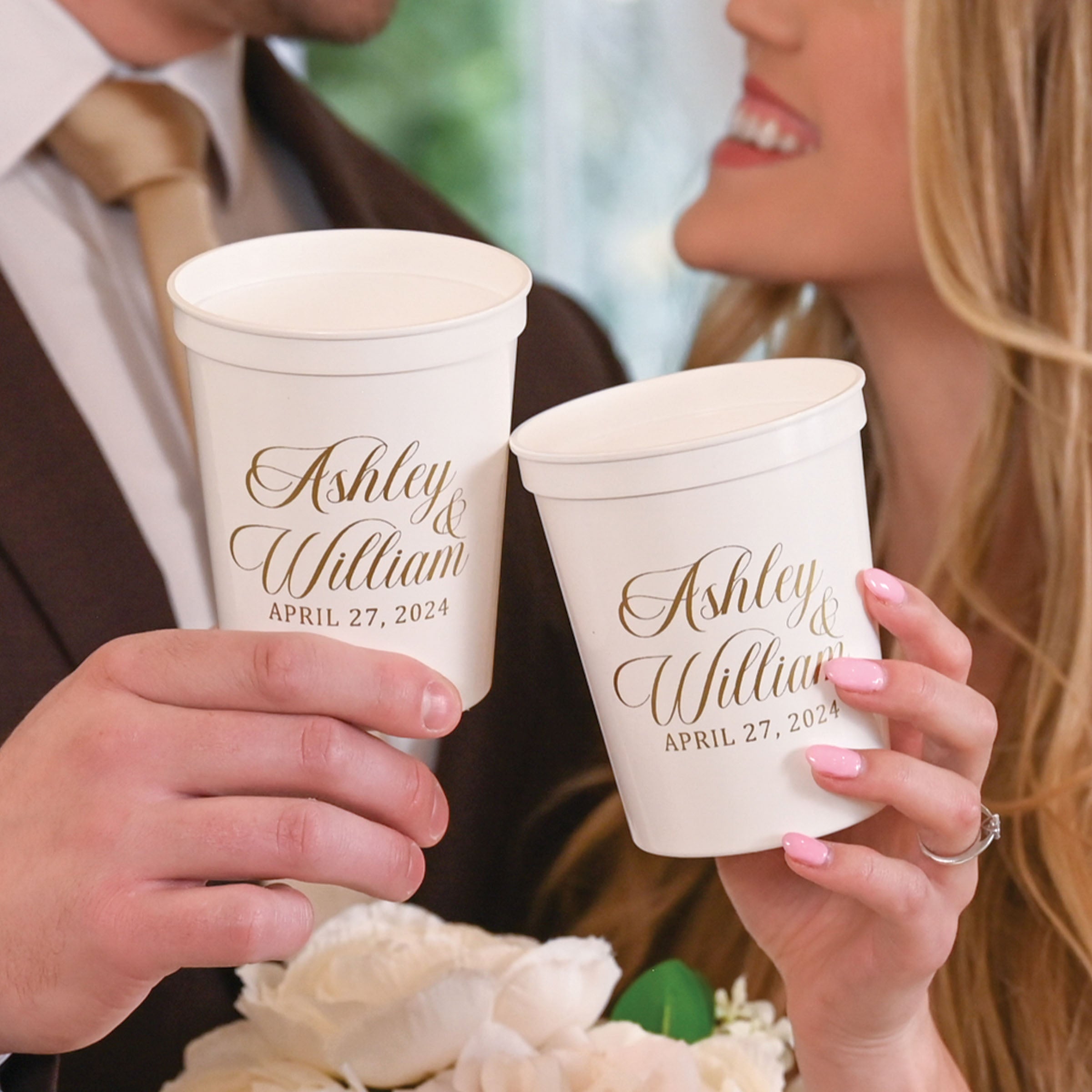 Personalized Wedding Stadium Cups - W-24
