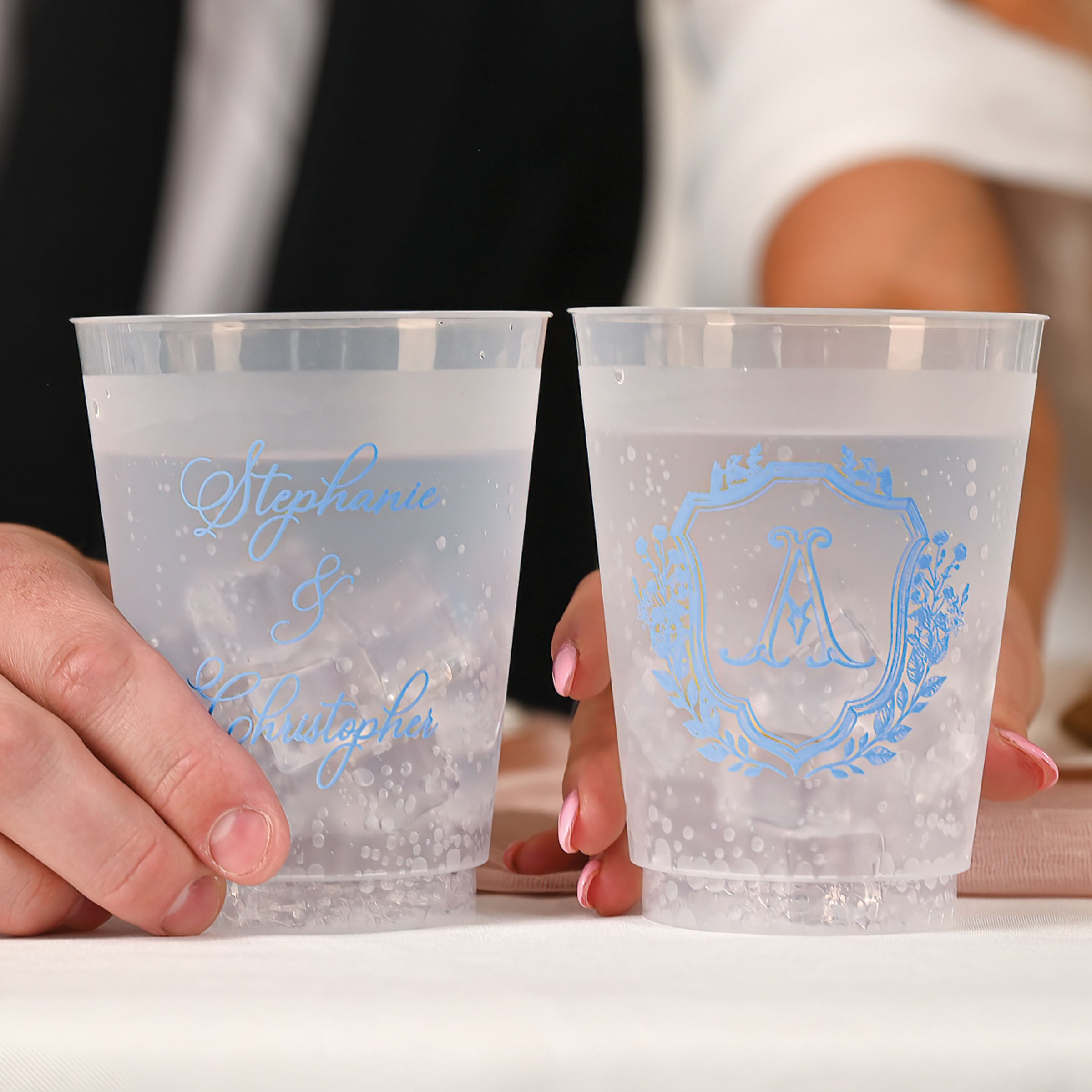 Personalized Wedding Frosted Cups - W-1