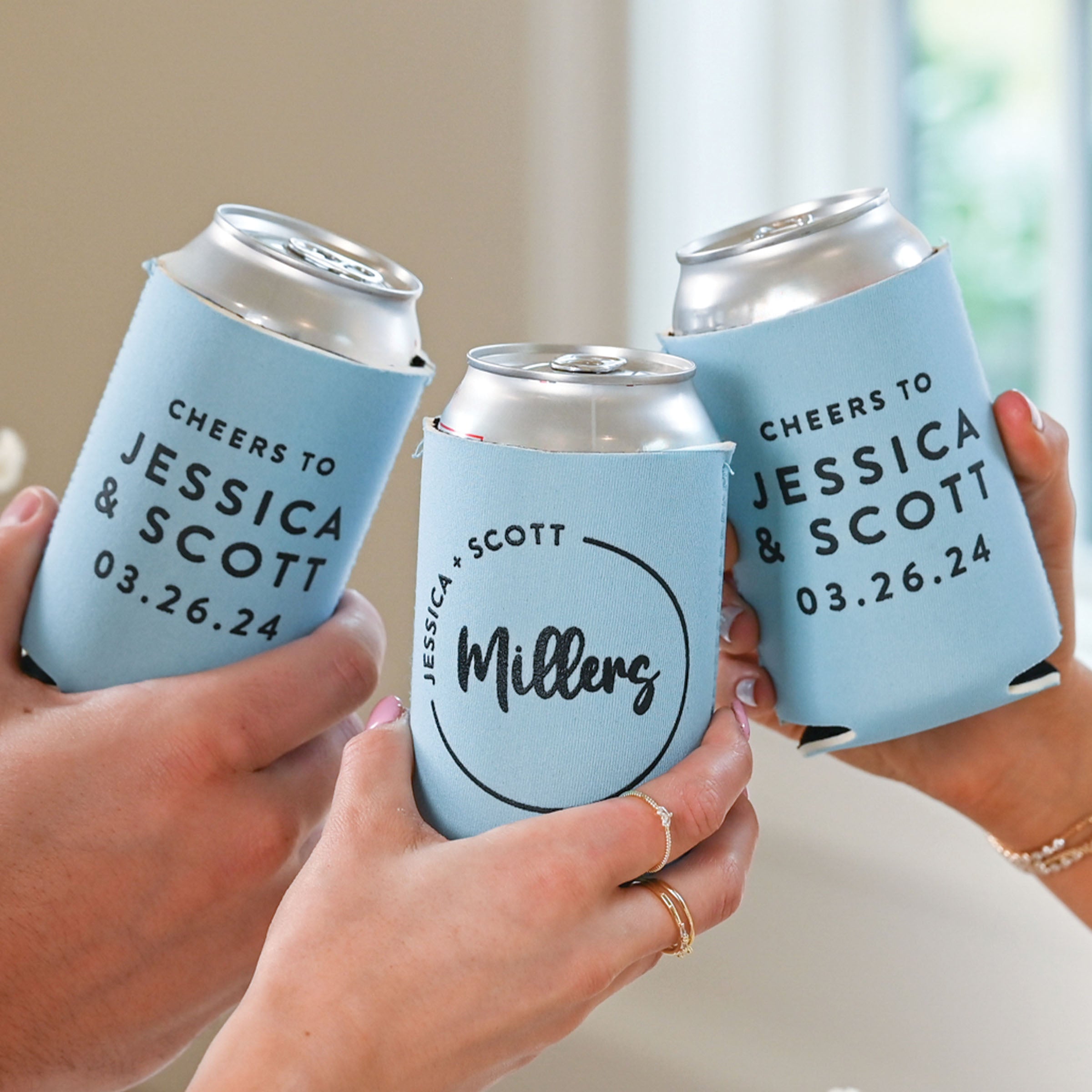 Personalized Wedding Can Coolers - W-5