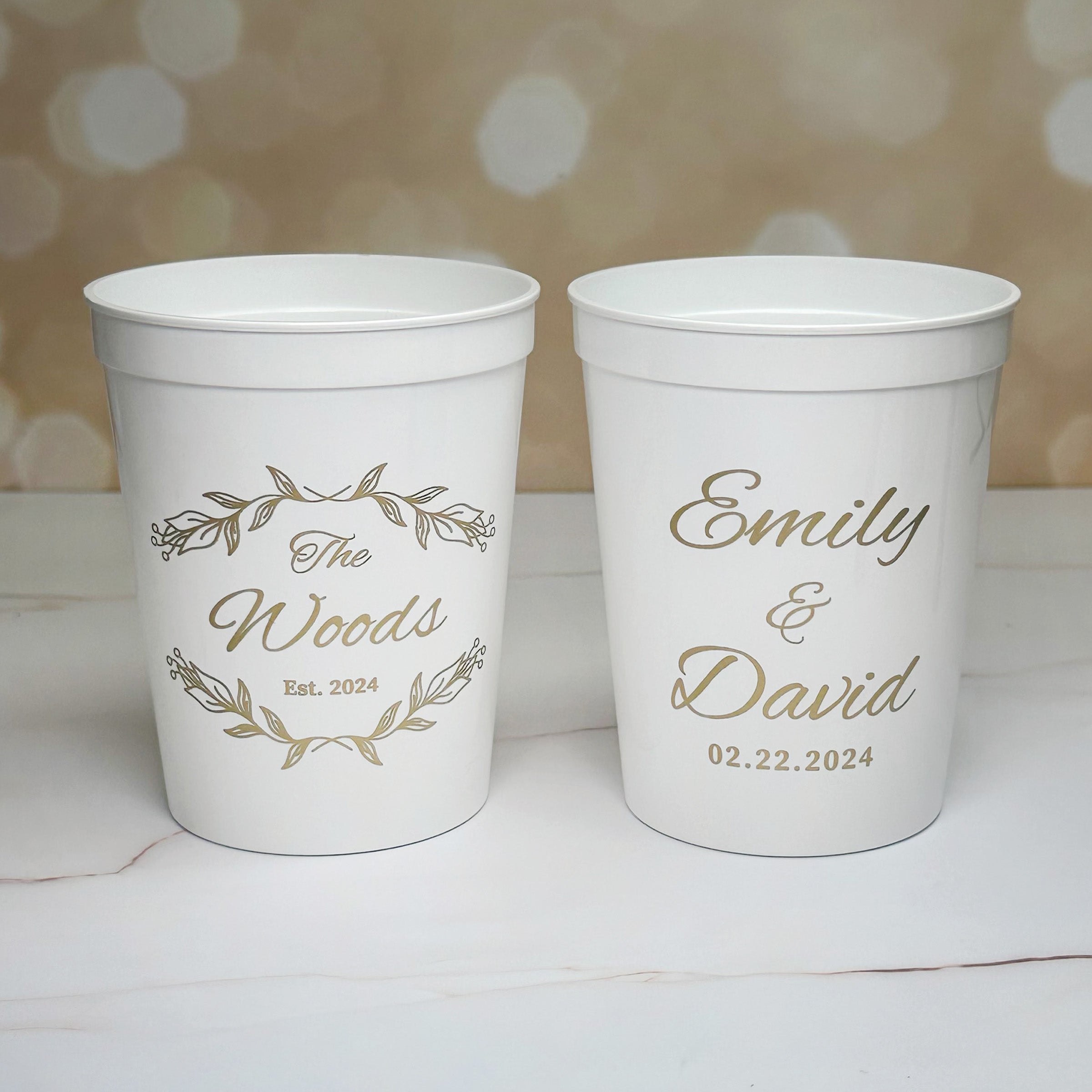 Personalized Wedding Stadium Cups - W-8