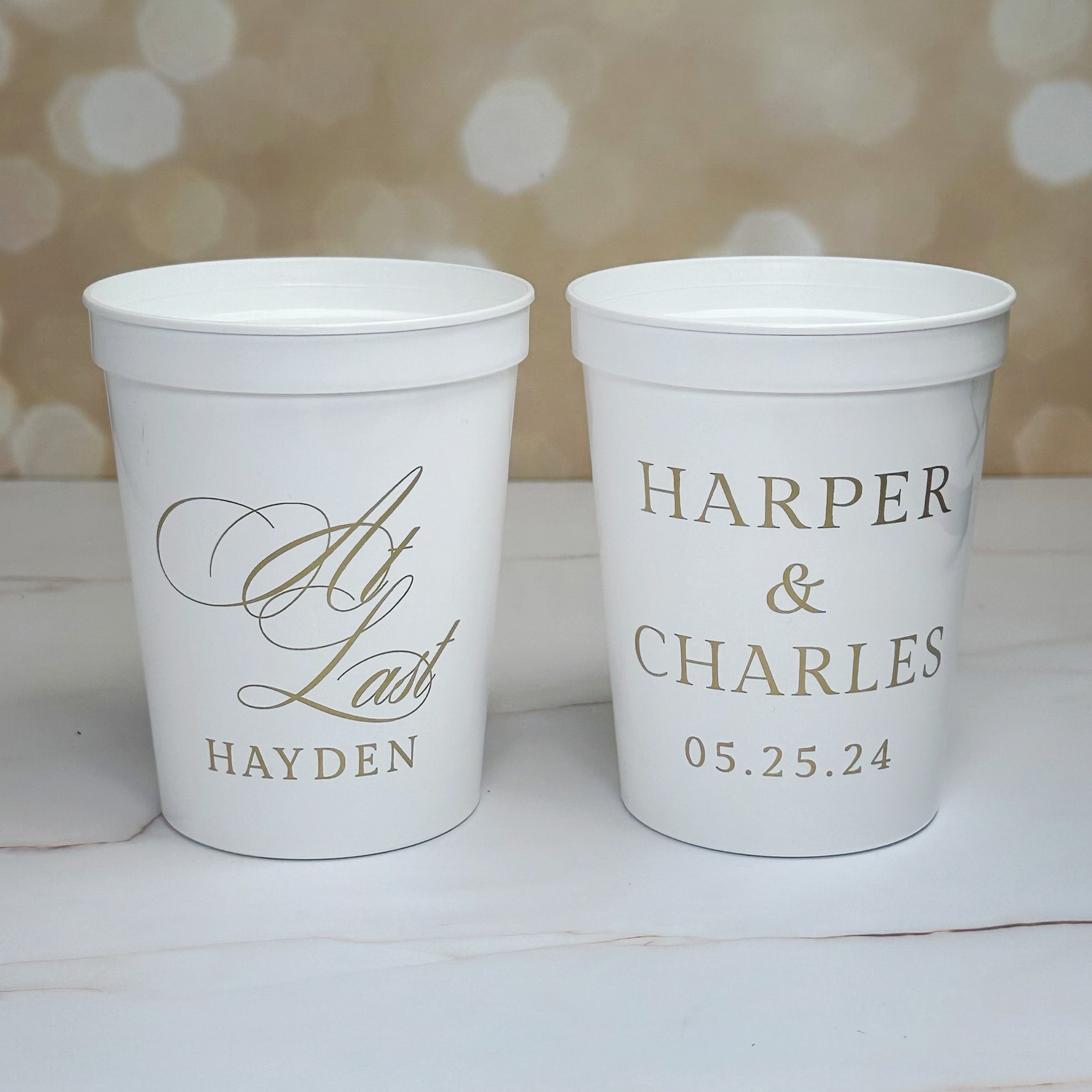 Personalized Wedding Stadium Cups - W-3