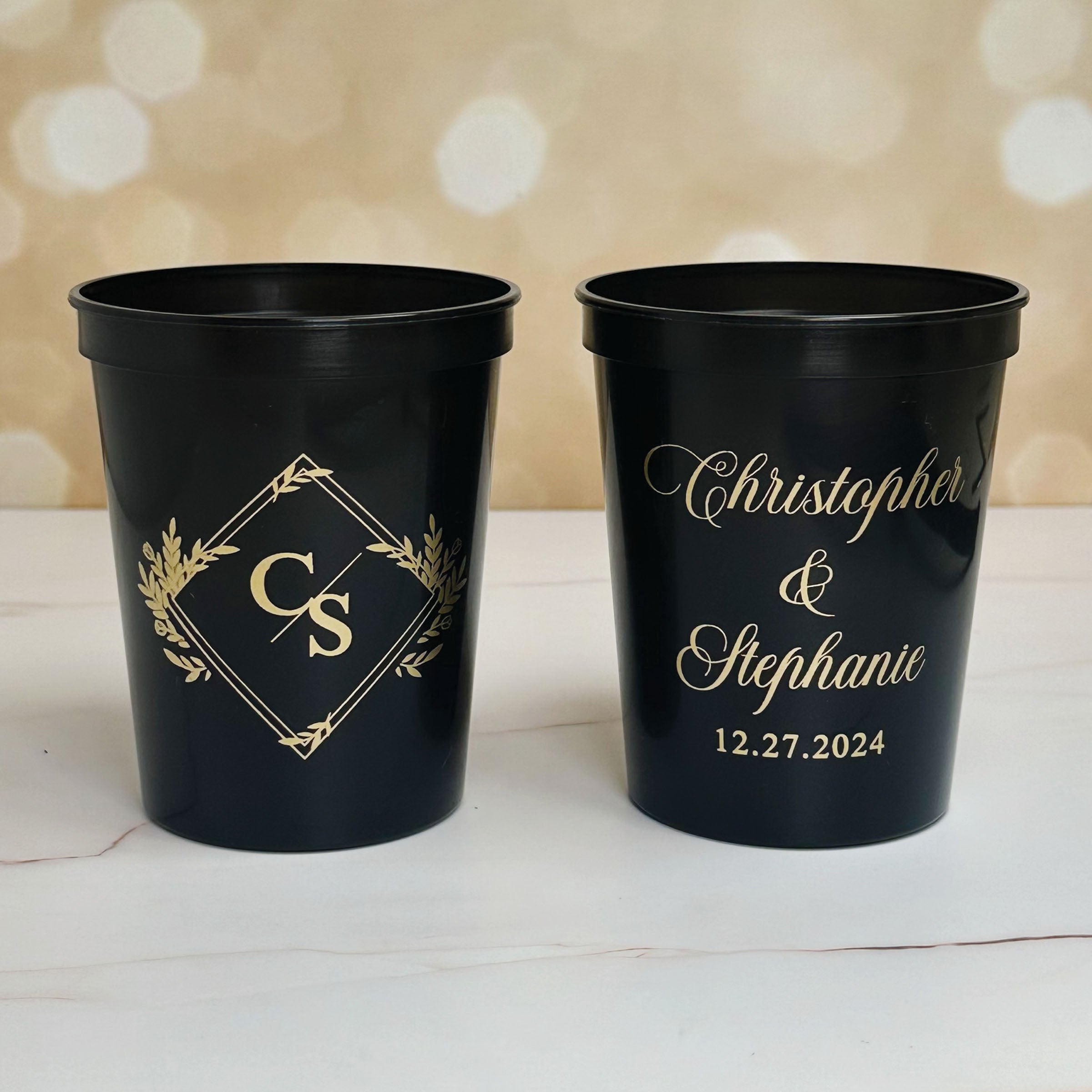Personalized Wedding Stadium Cups - W-7