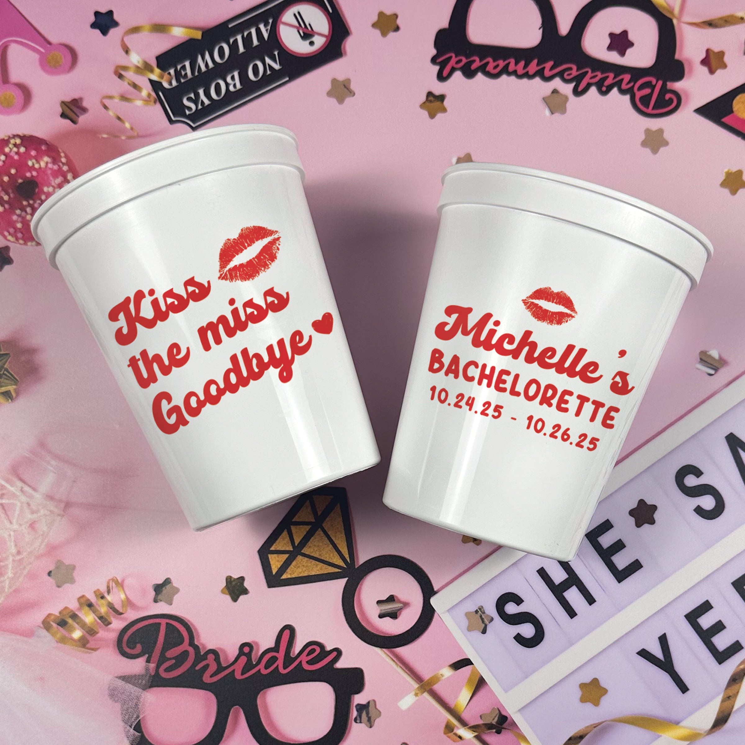 Bachelorette Kiss The Miss Goodbye - Stadium Cups