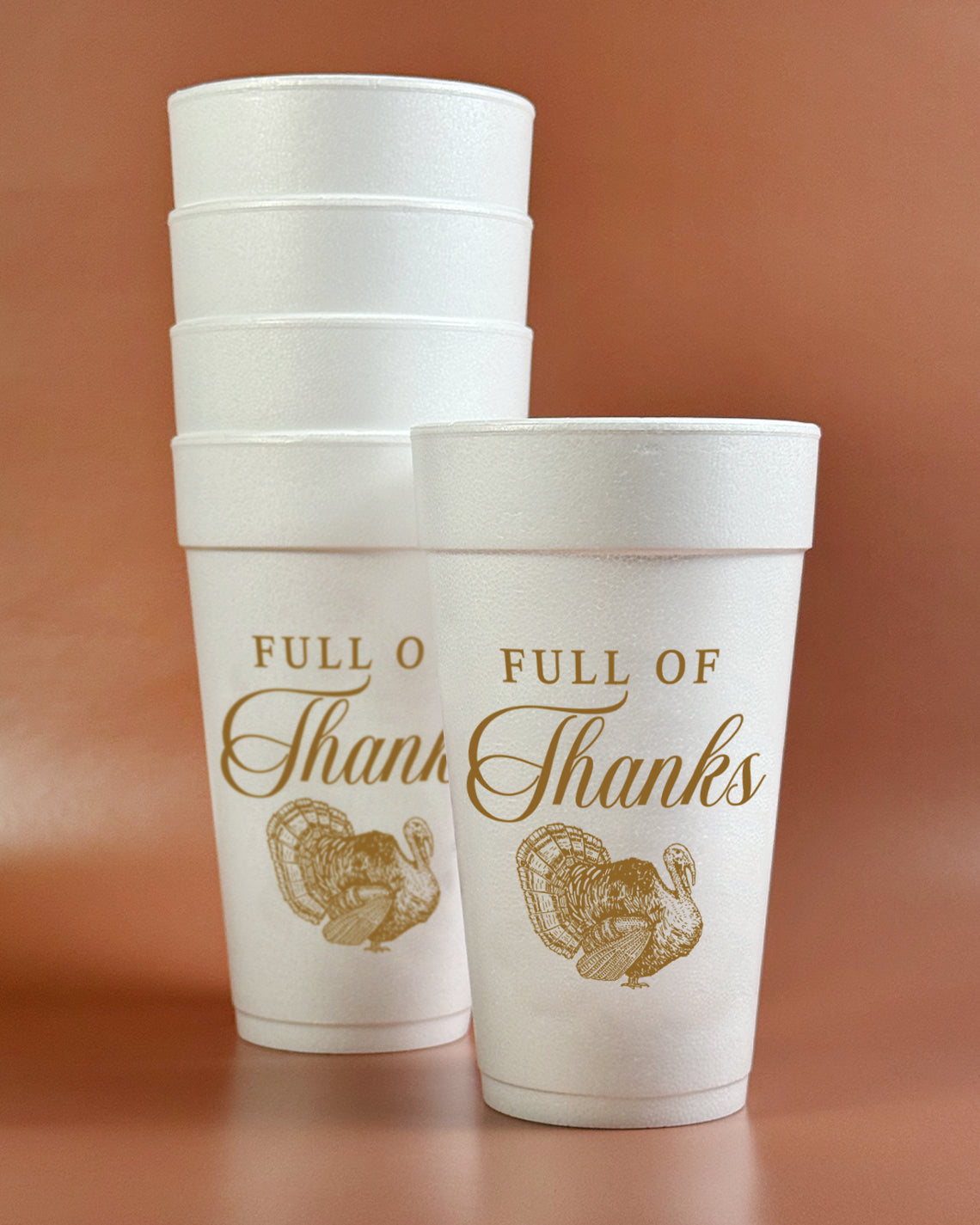 Thanksgiving 20oz Styrofoam Set of 10 - Full of Thanks