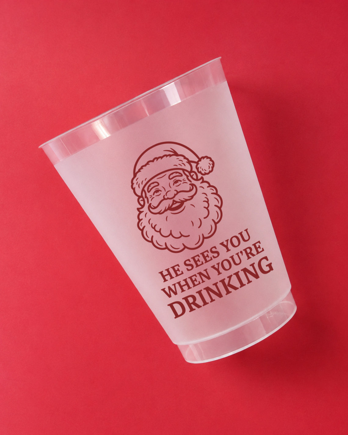 Christmas 16oz Frost Set of 10 - He Sees You When You're Drinking