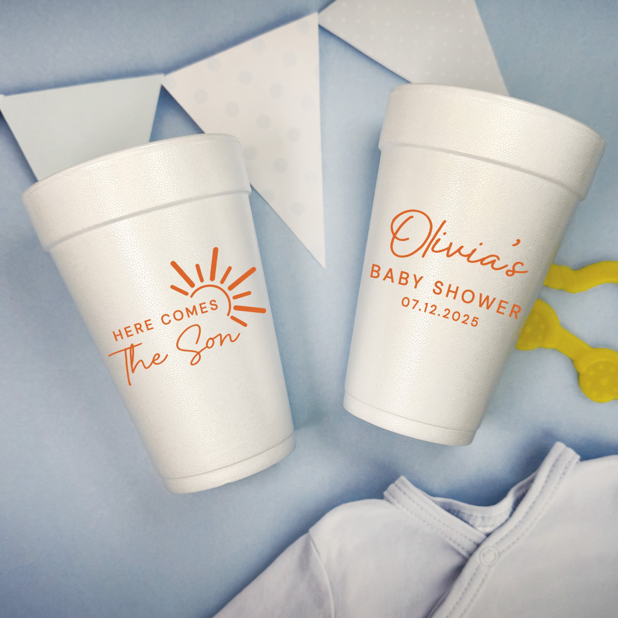 Baby Shower Here Comes The Son - Foam Cups