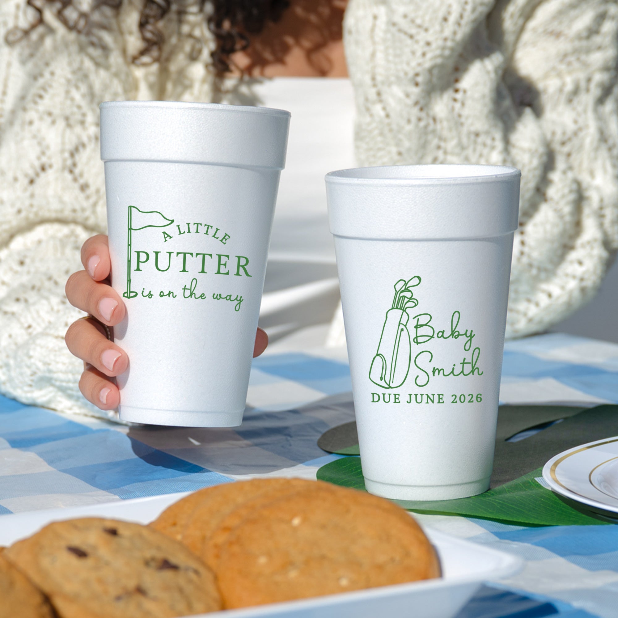 Baby Shower Little  Putter On The Way - Foam Cups