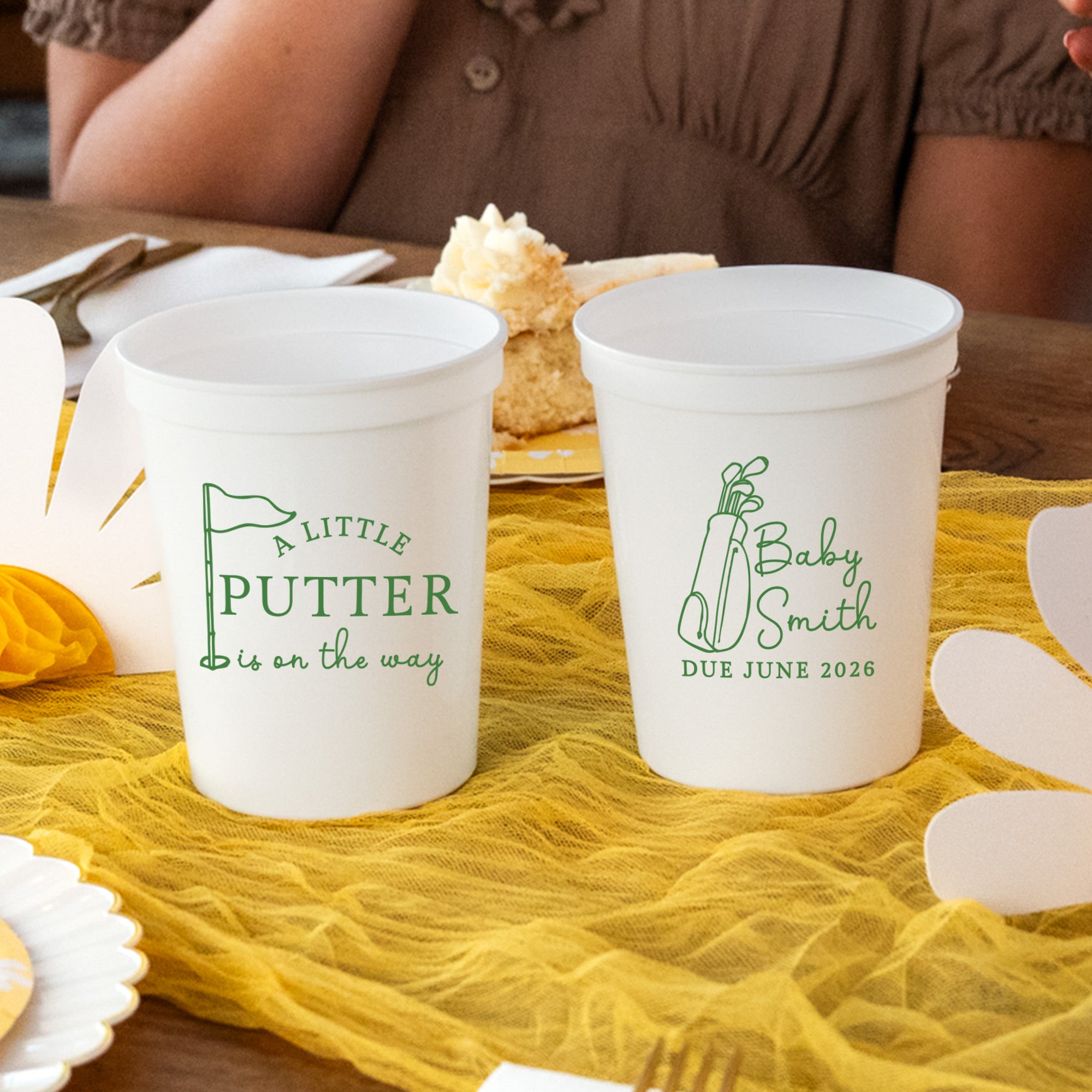 Baby Shower Little Putter On The Way - Stadium Cups