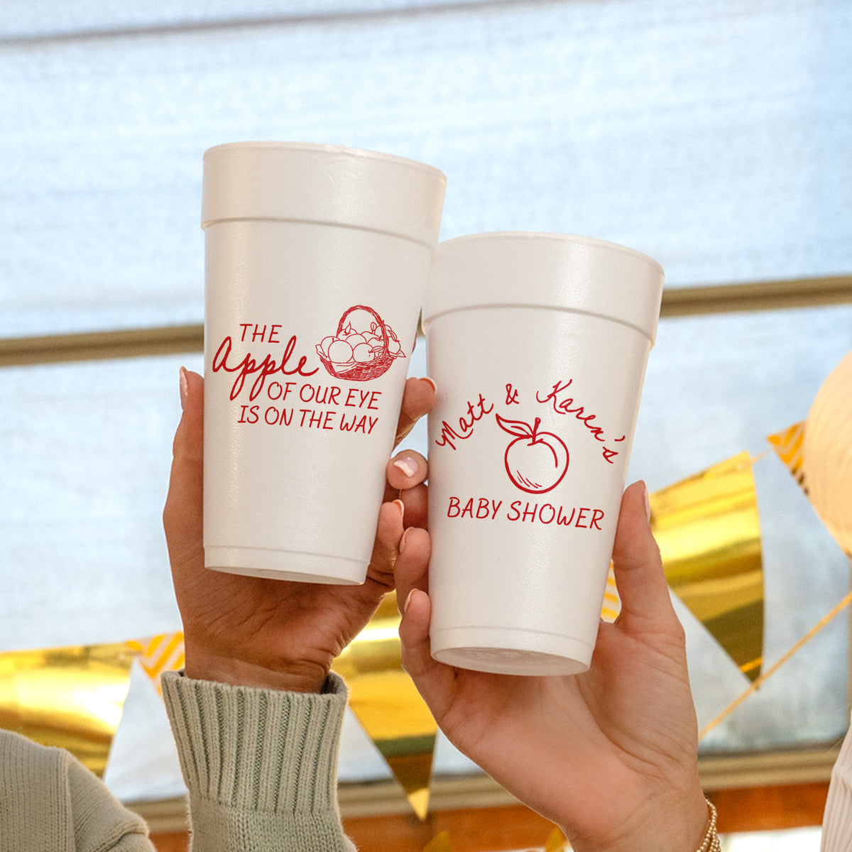 Baby Shower Apple Of Our Eye - Foam Cups