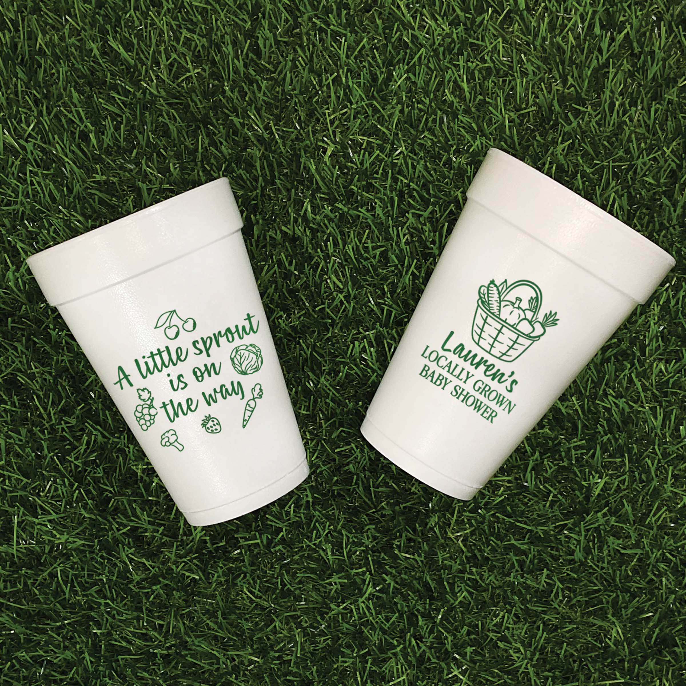 Baby Shower Little Sprout - Foam Cups