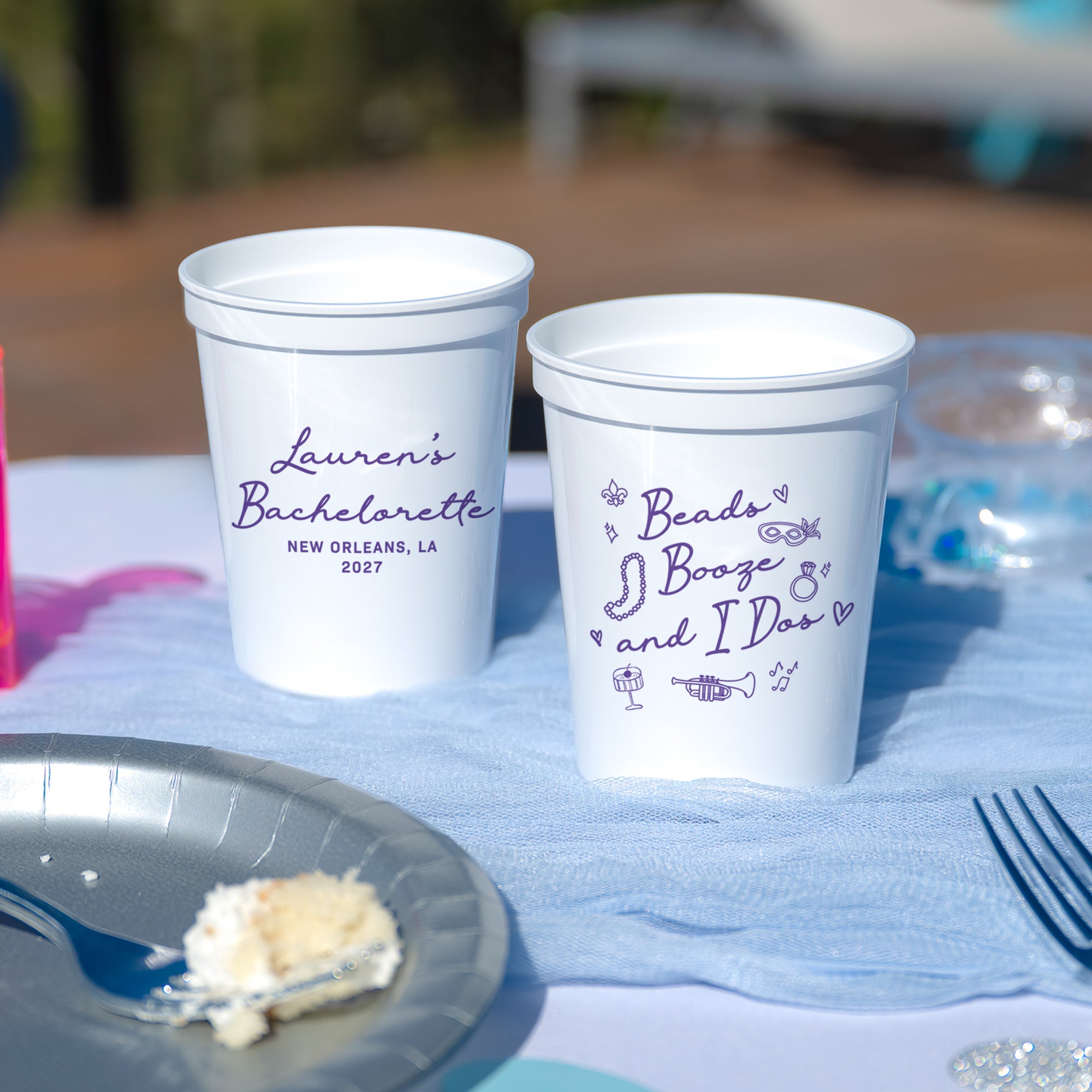 Bachelorette Beads Booze & I Dos - Stadium Cups