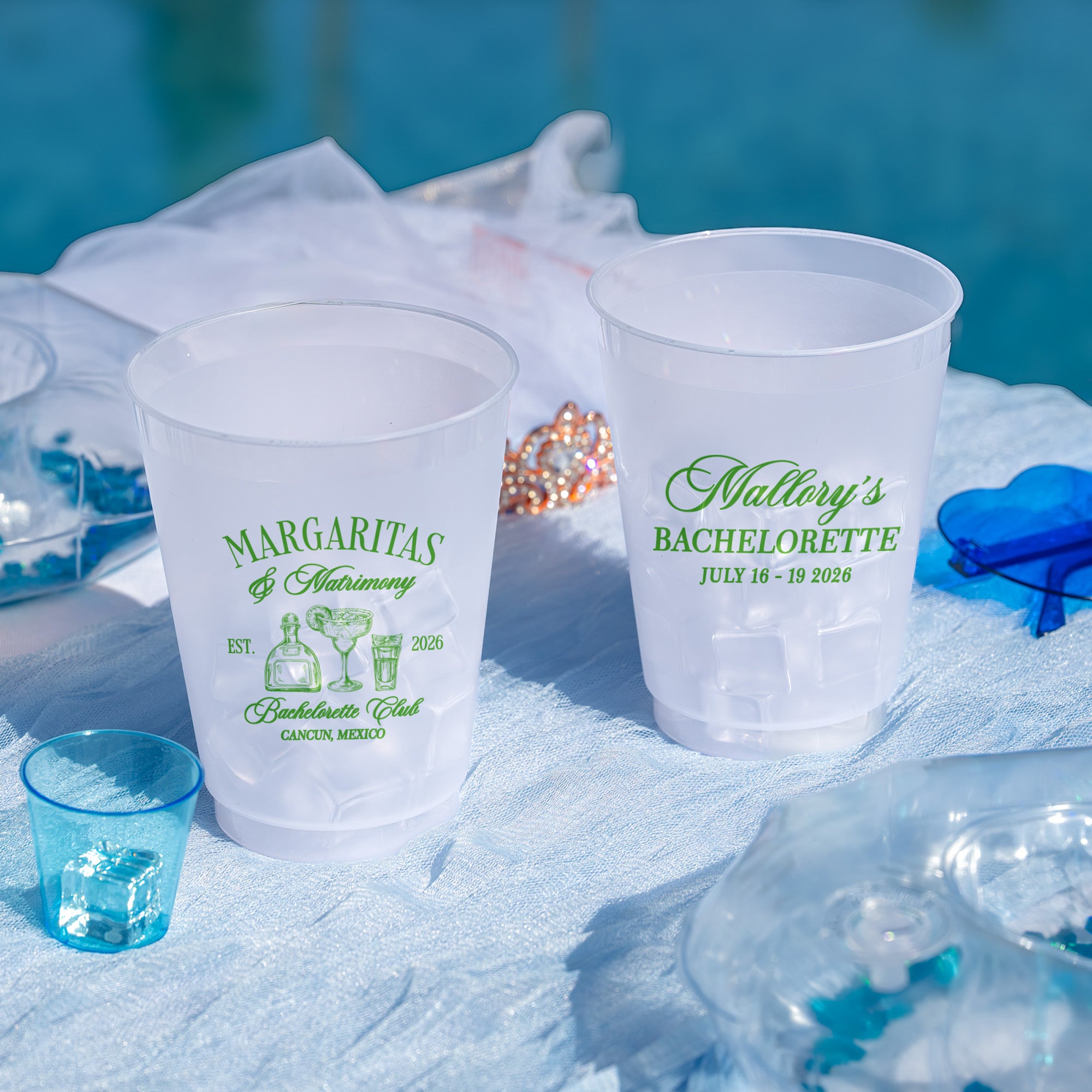 Bachelorette Margaritas & Matrimony - Frosted Cups