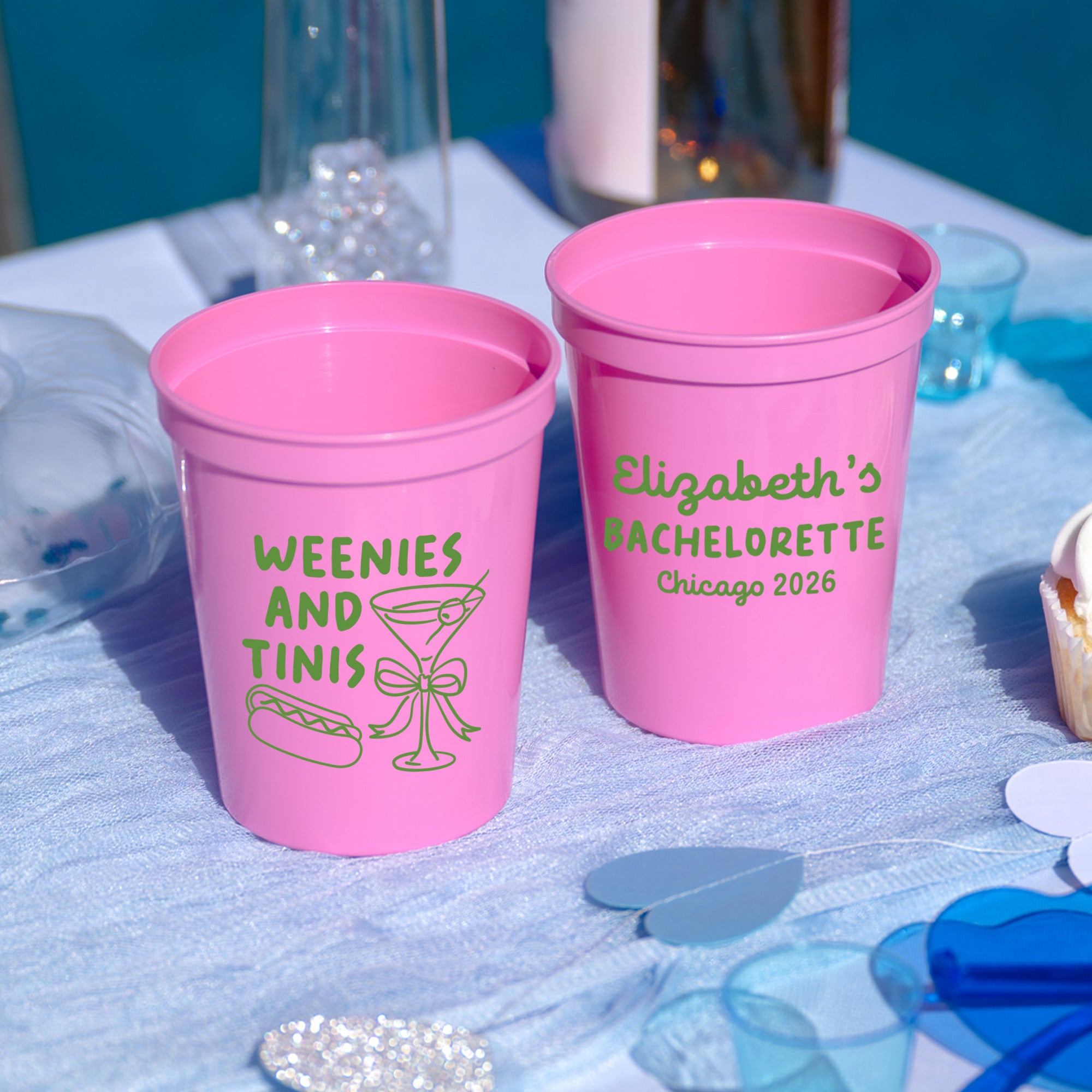 Bachelorette Weenies and Tini - Stadium Cups