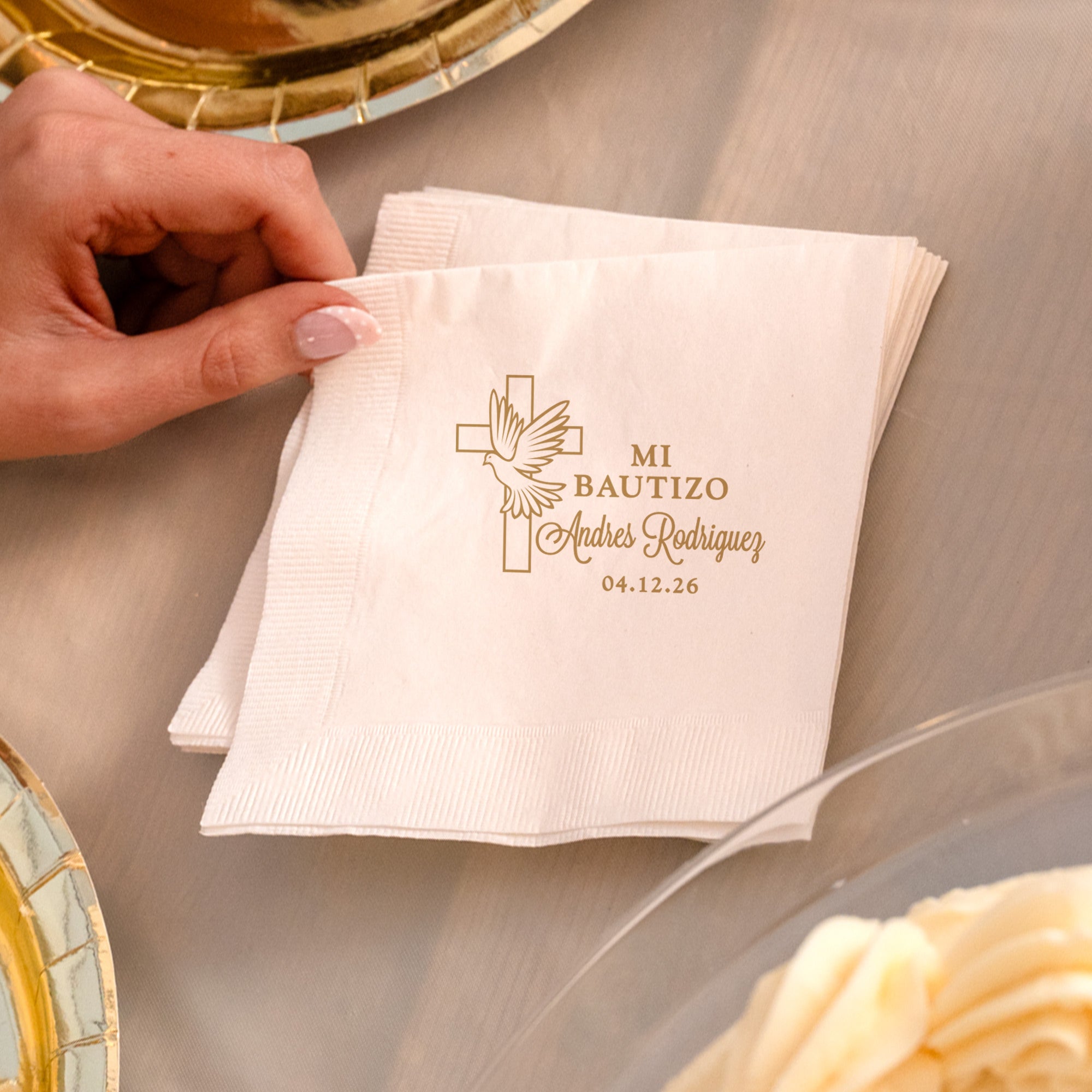 Bautizo Bird & Cross - Napkins