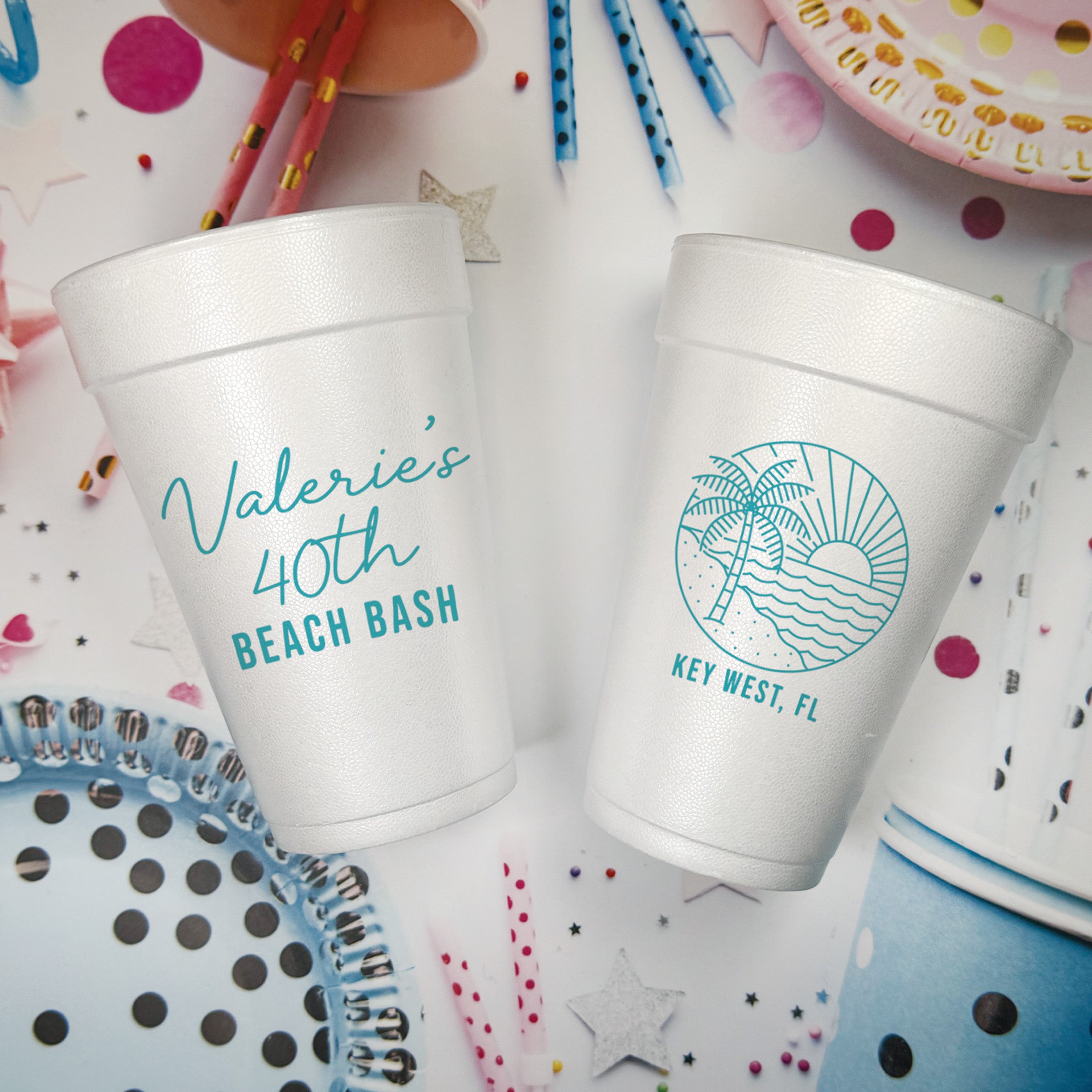 Birthday Beach Bash - Foam Cups