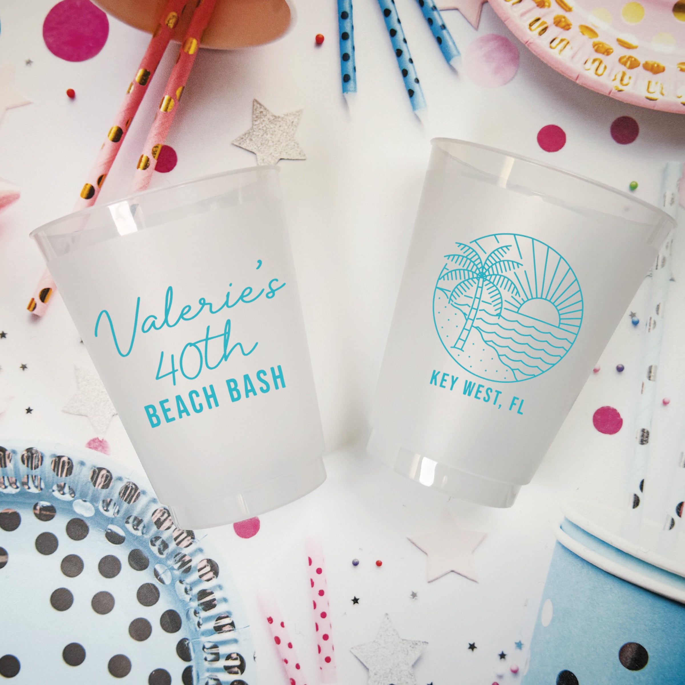 Birthday Beach Bash - Frosted Cups