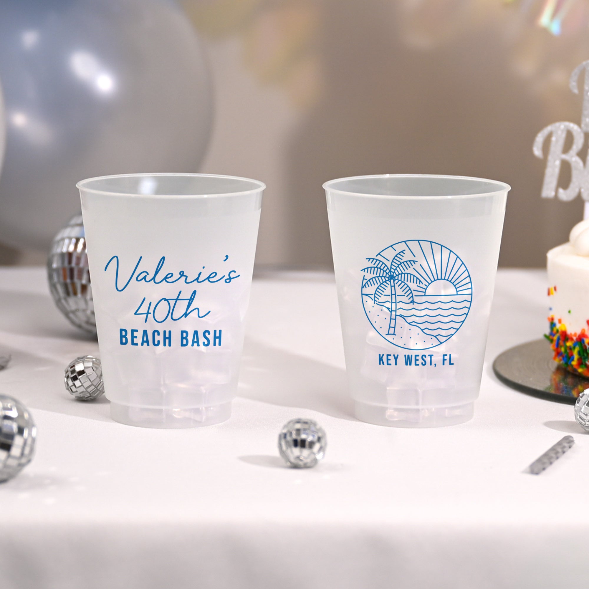 Birthday Beach Bash - Frosted Cups