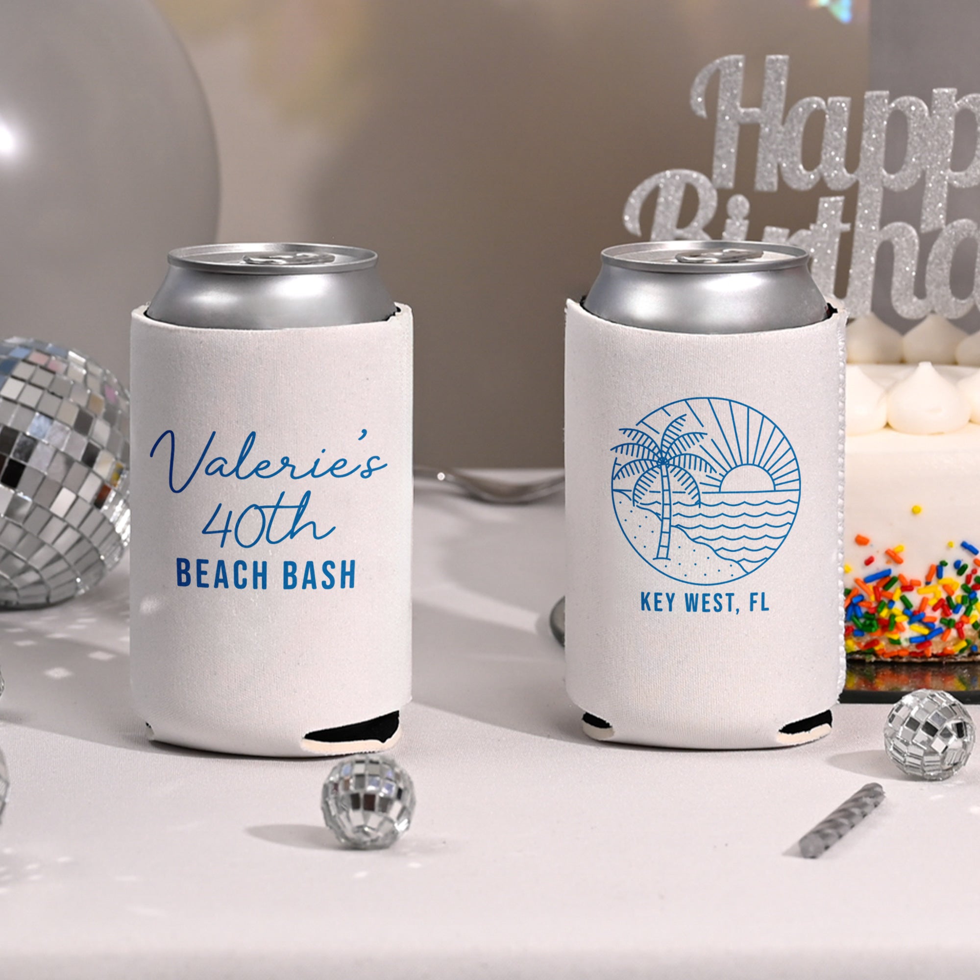 Birthday Beach Bash - Can Coolers