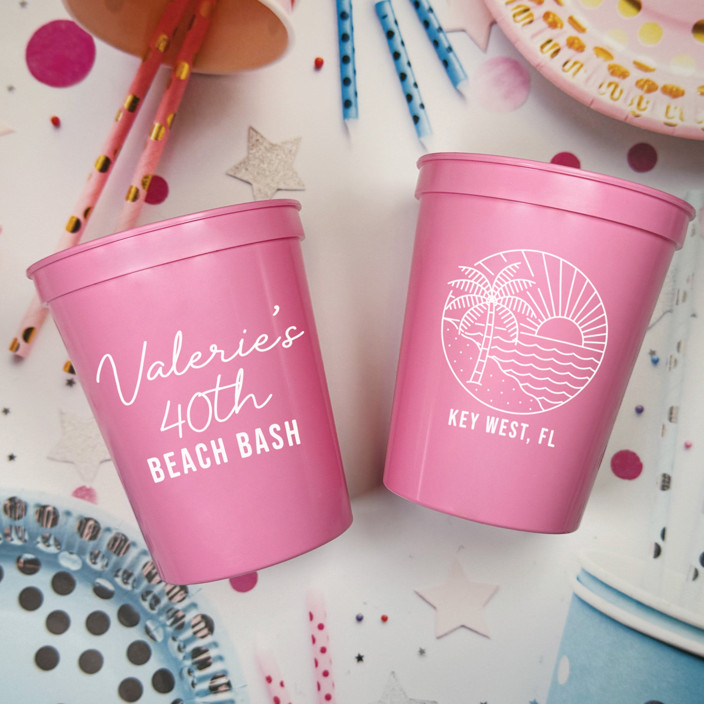 Birthday Beach Bash - Stadium Cups