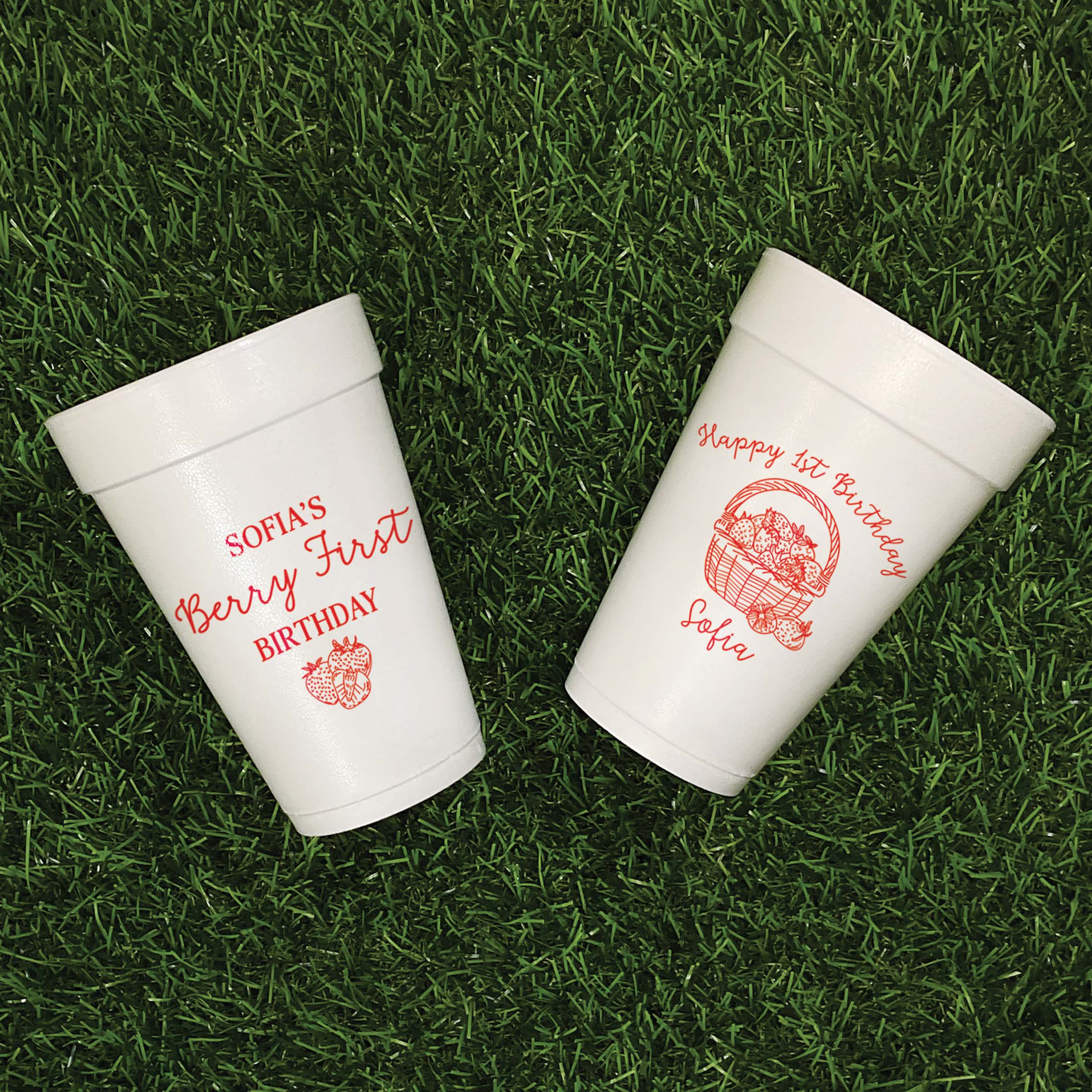 Birthday Berry First - Foam Cups