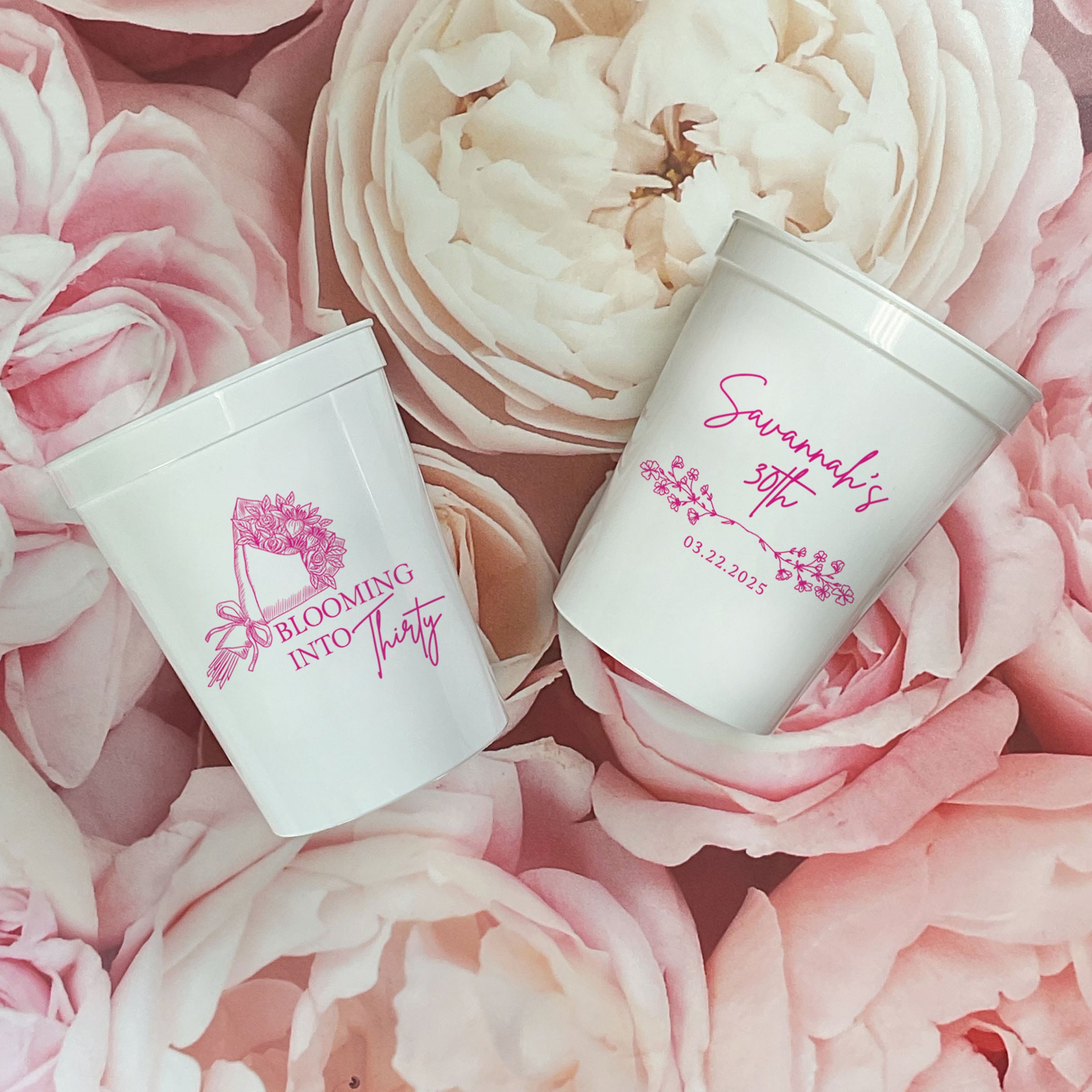 Birthday Blooming Into Thirty - Stadium Cups