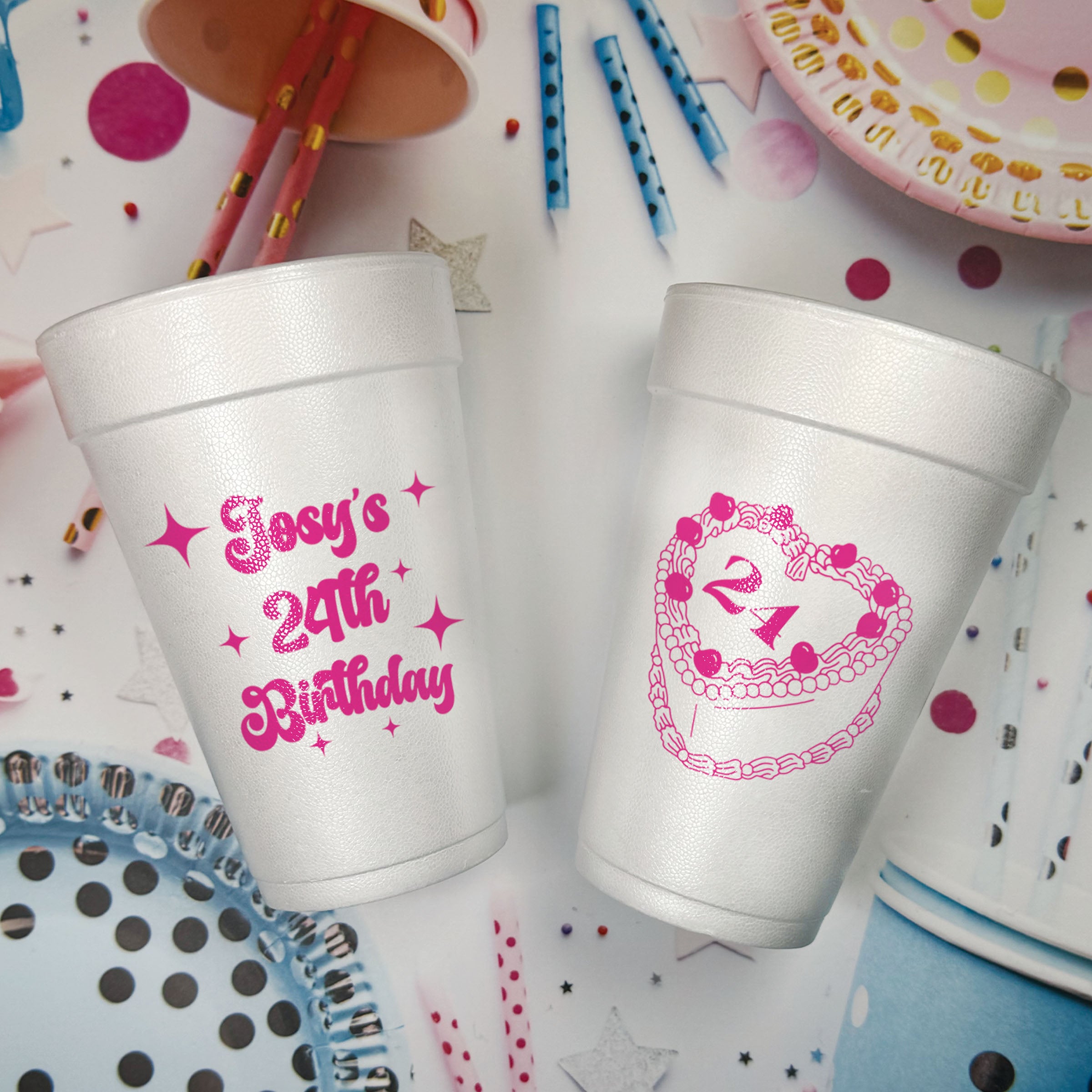 Birthday Cake - Foam Cups