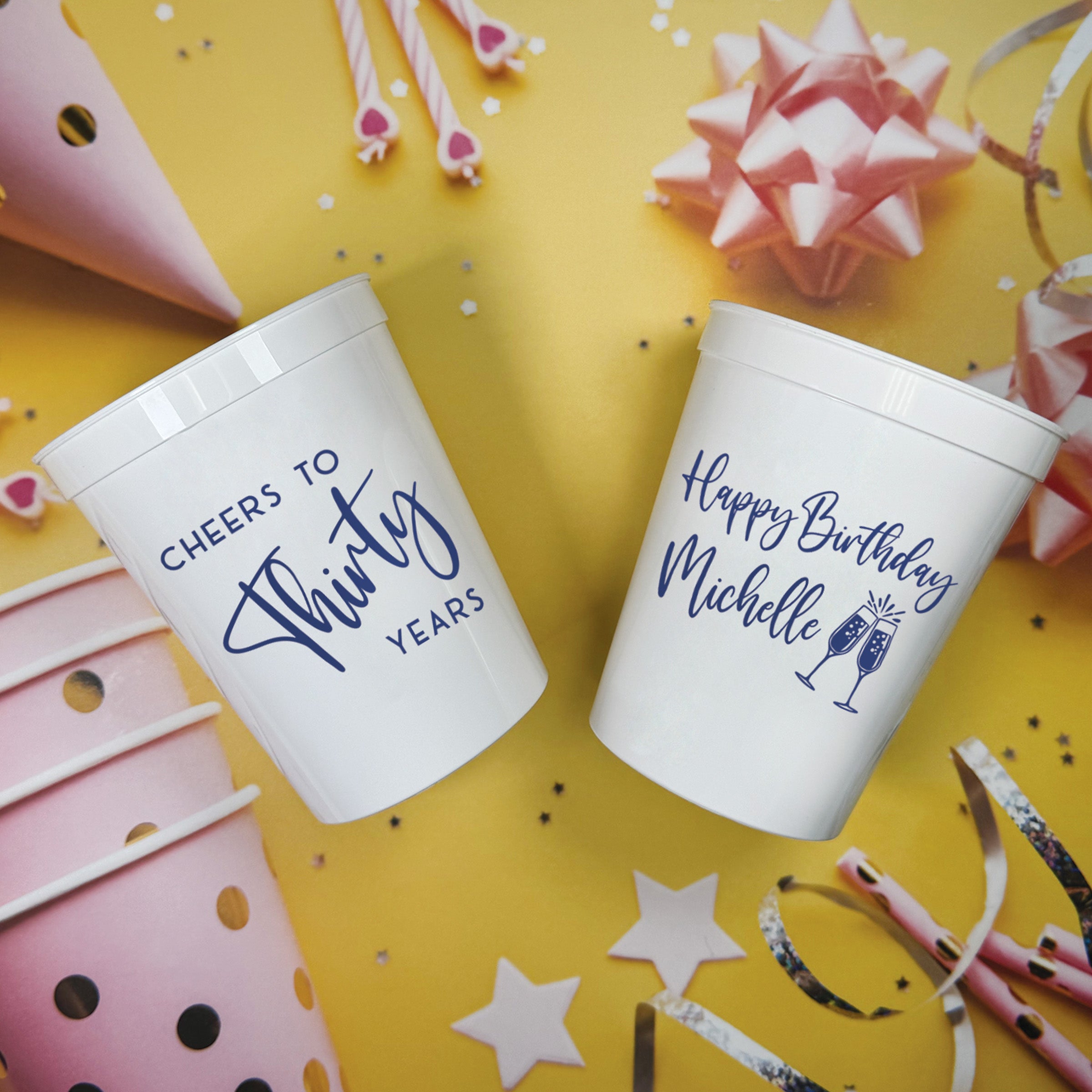 Birthday Champagne Cheers - Stadium Cups