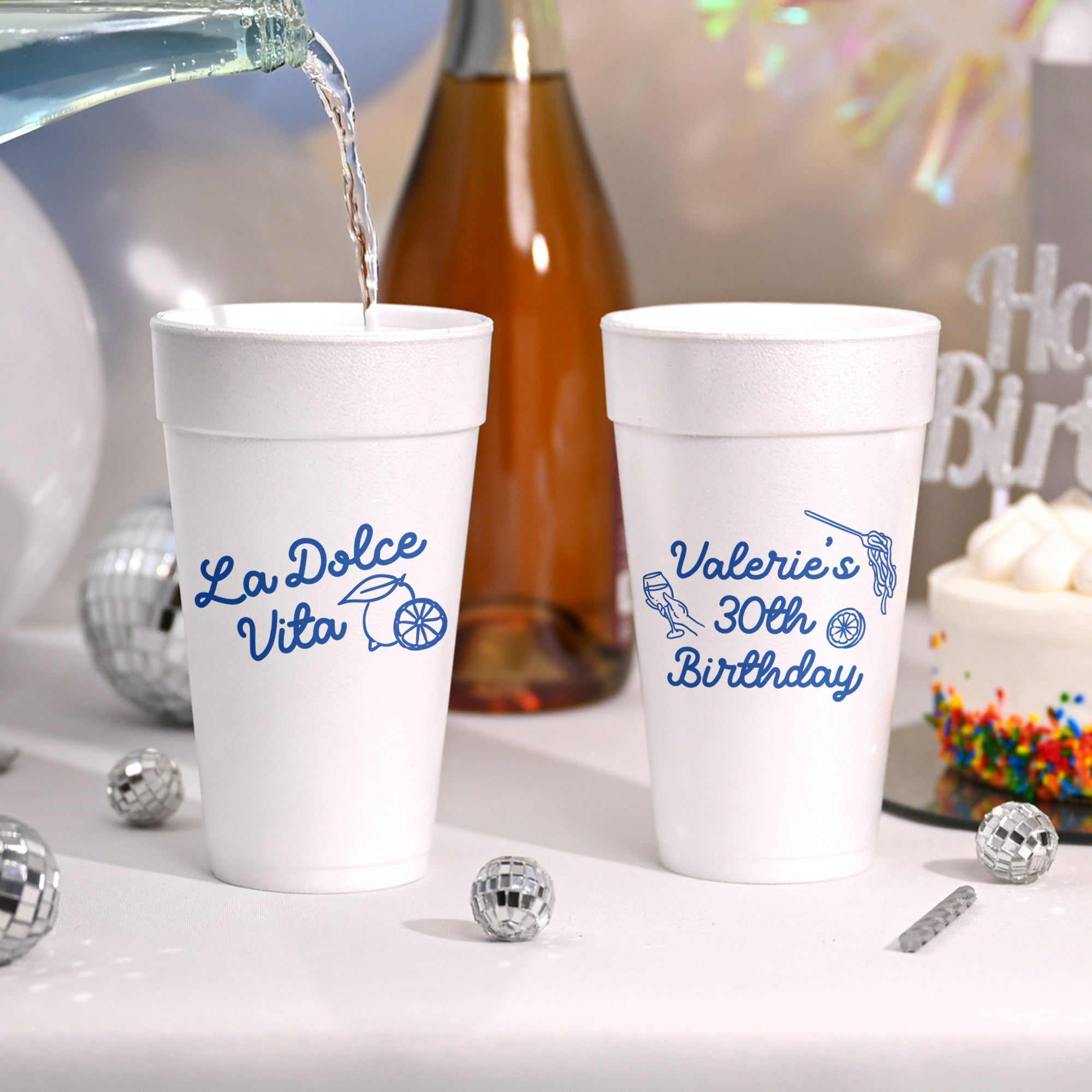 Birthday Dolce Vita - Foam Cups