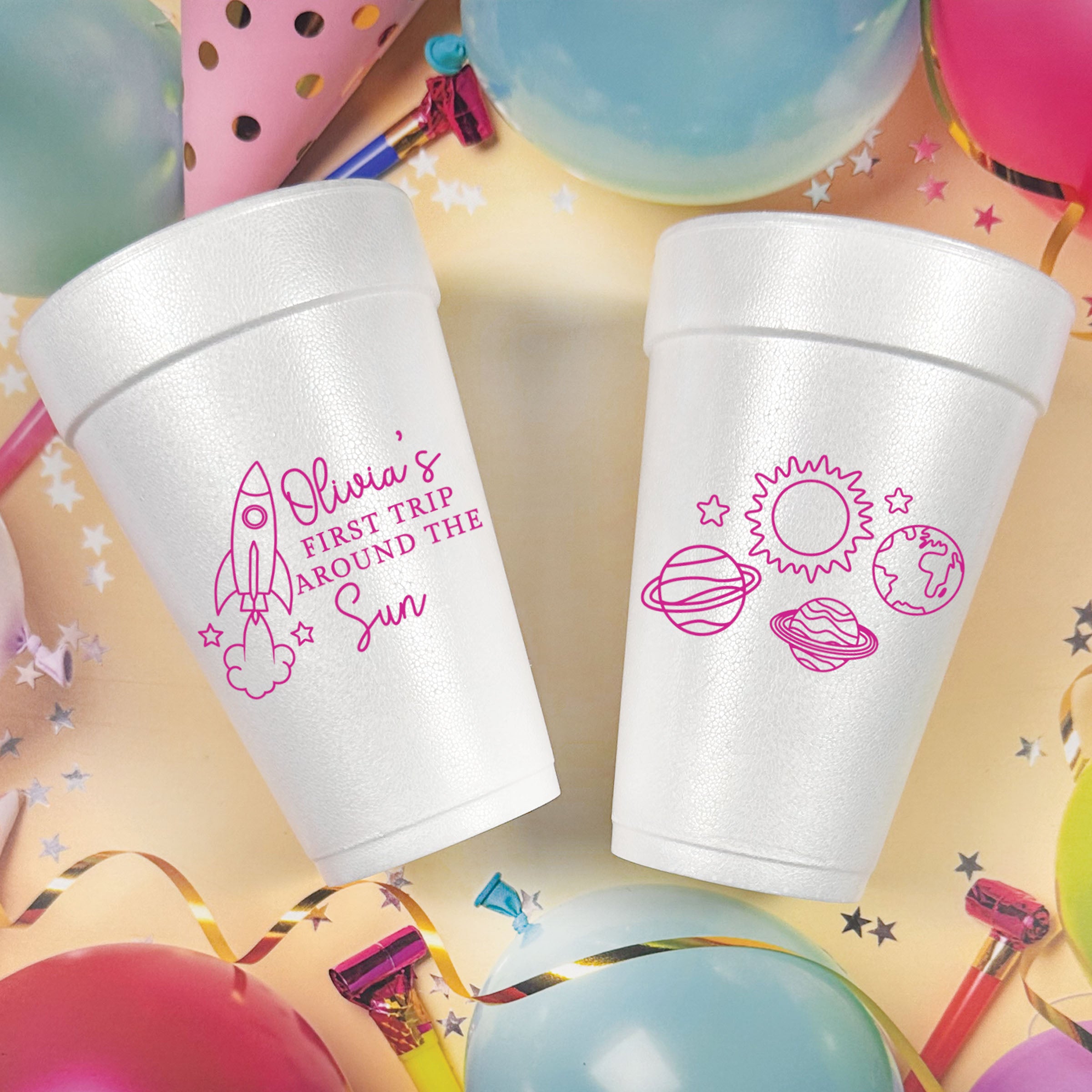 Birthday First Trip Around The Sun - Foam Cups