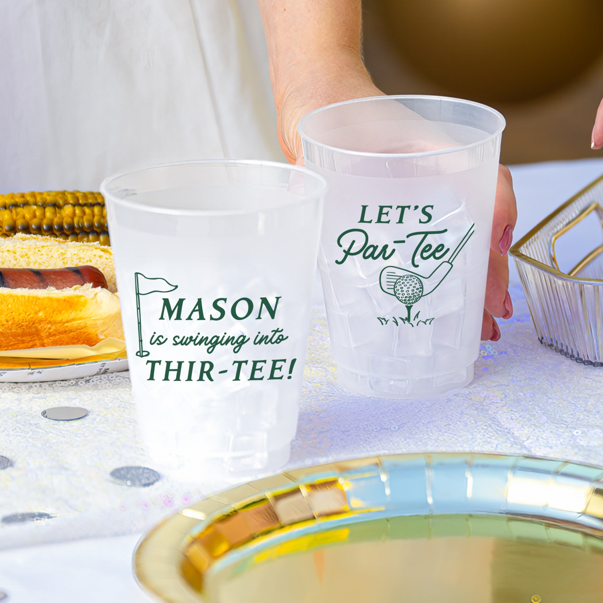 Birthday Golf Swinging Into Thir-Tee - Frosted Cups