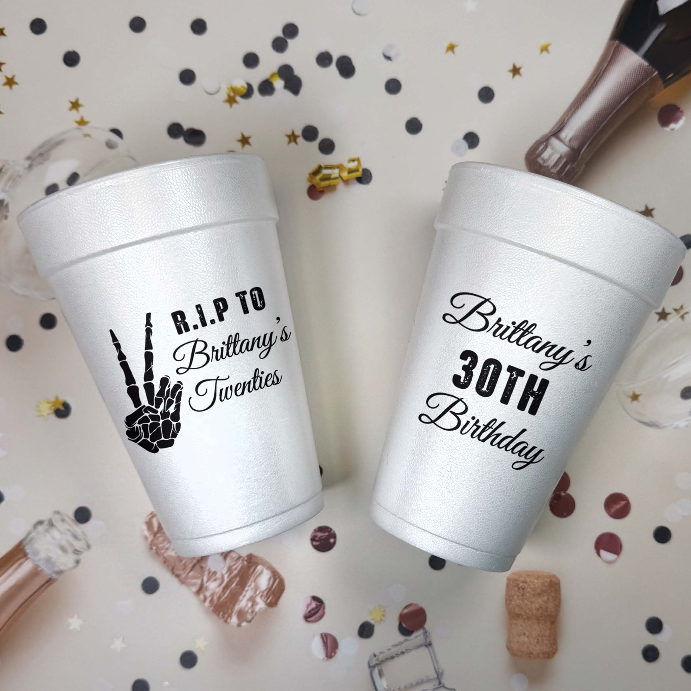 Birthday RIP 30s - Foam Cups