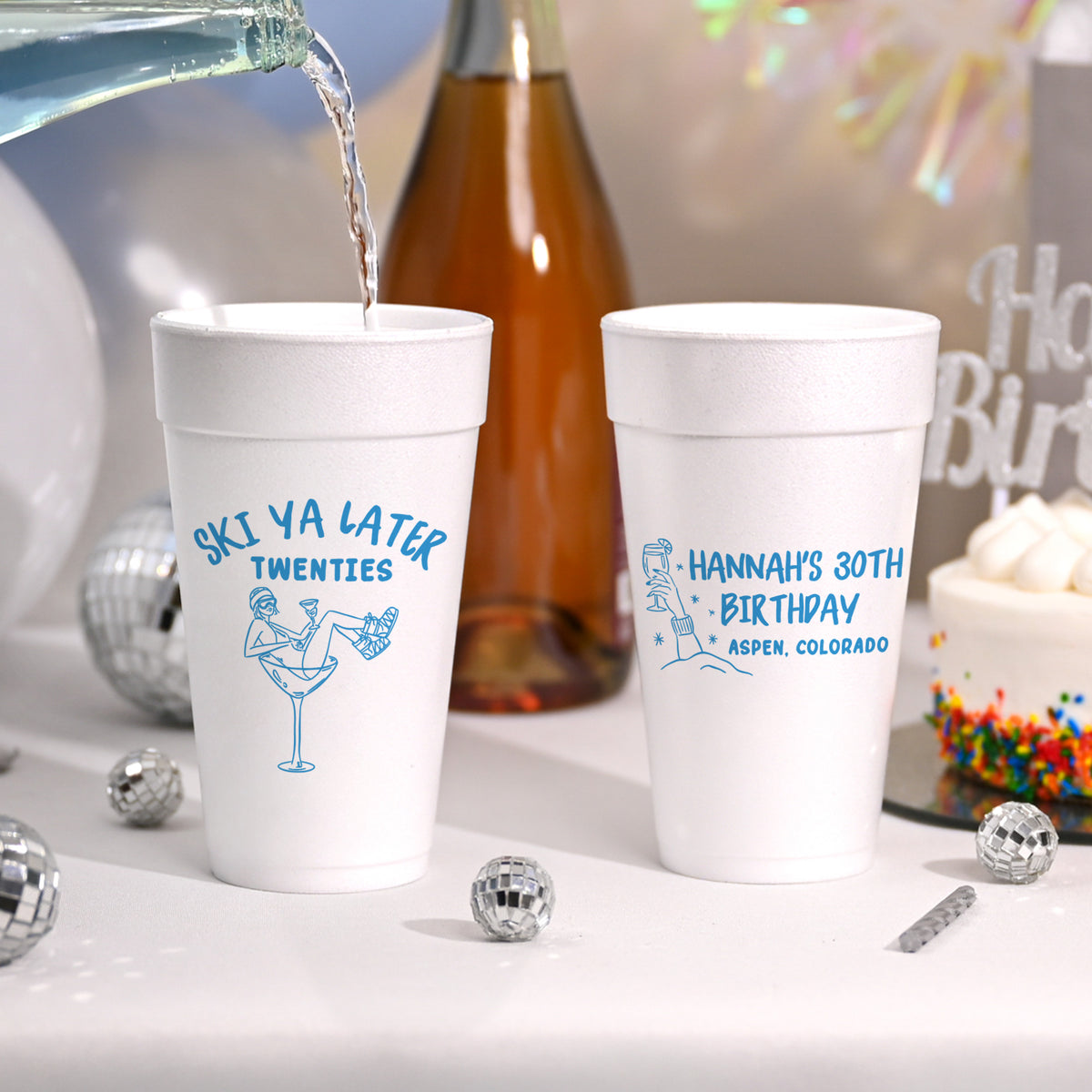 Birthday Ski Ya Later Twenties - Foam Cups