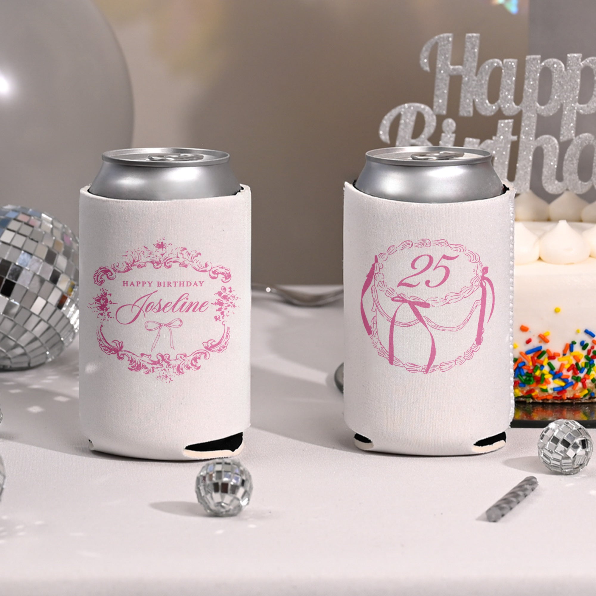 Birthday Bow - Can Coolers
