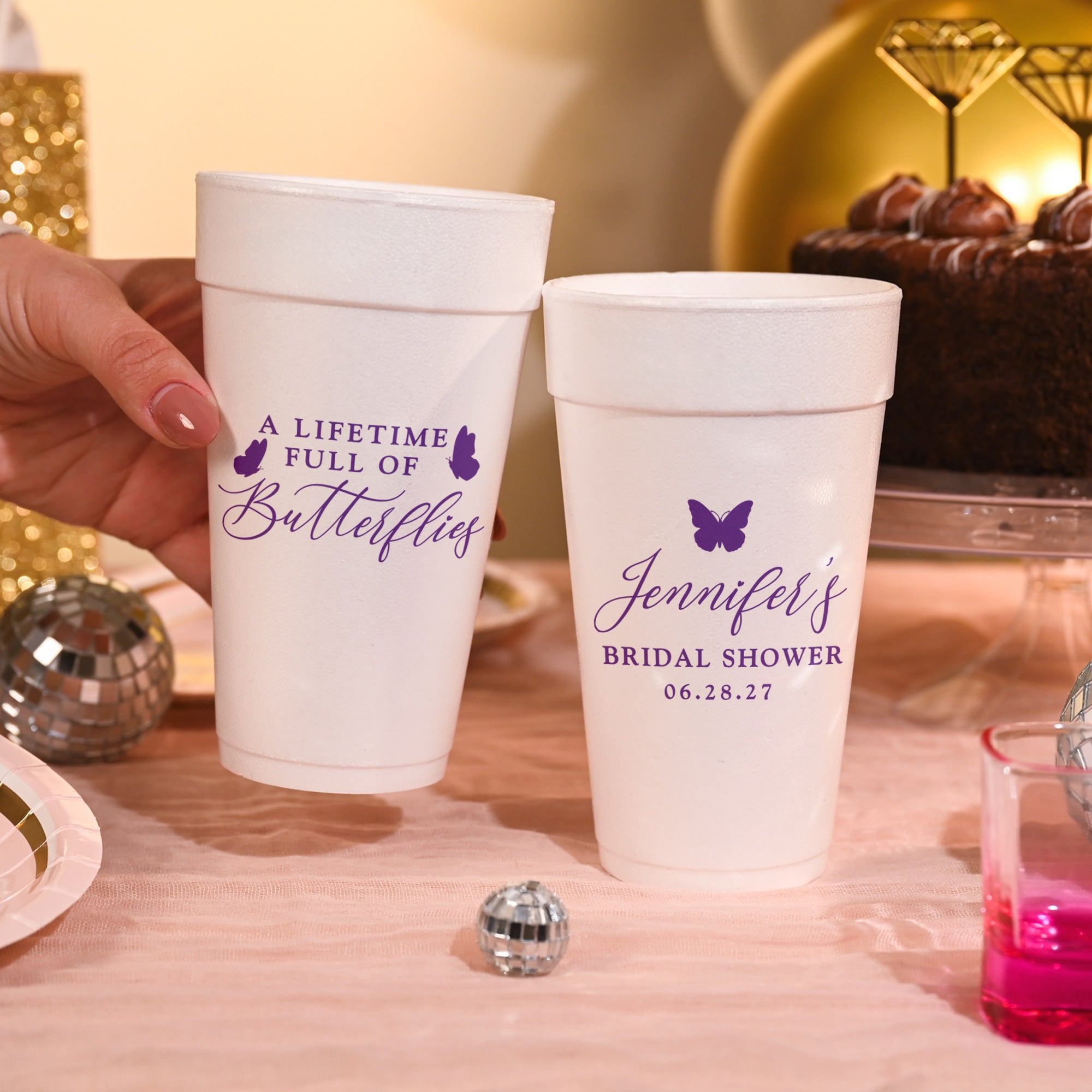 Bridal Shower Lifetime Full of Butterflies - Foam Cups