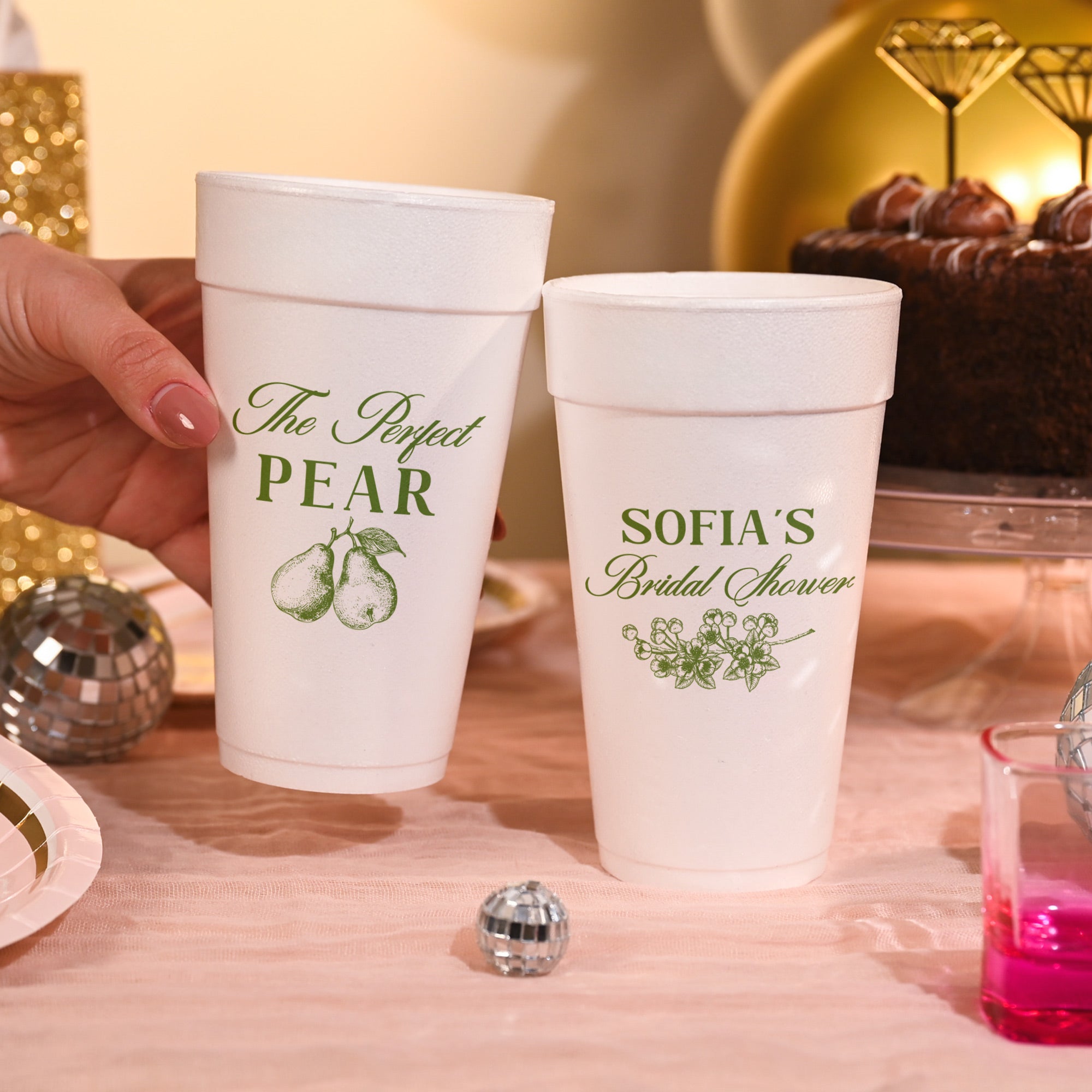 Bridal Shower Perfect Pear - Foam Cups