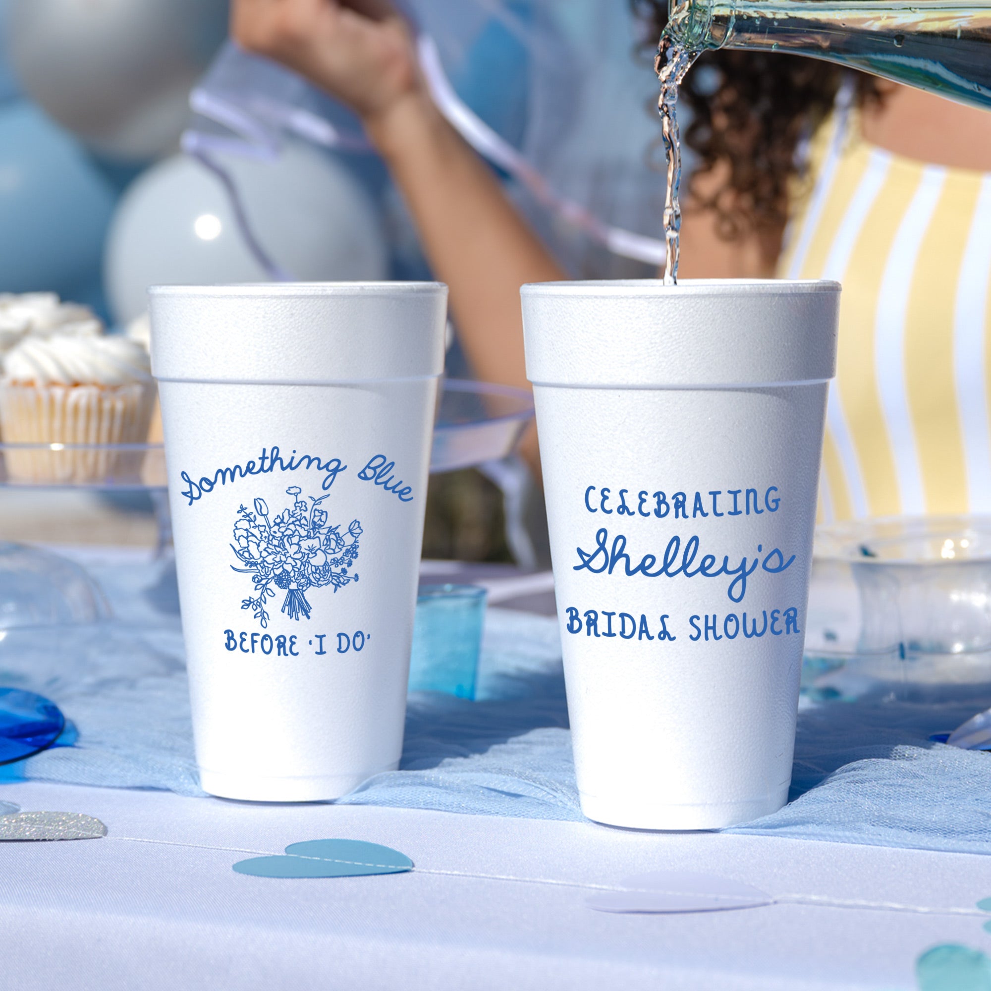 Bridal Shower Something Blue - Foam Cups
