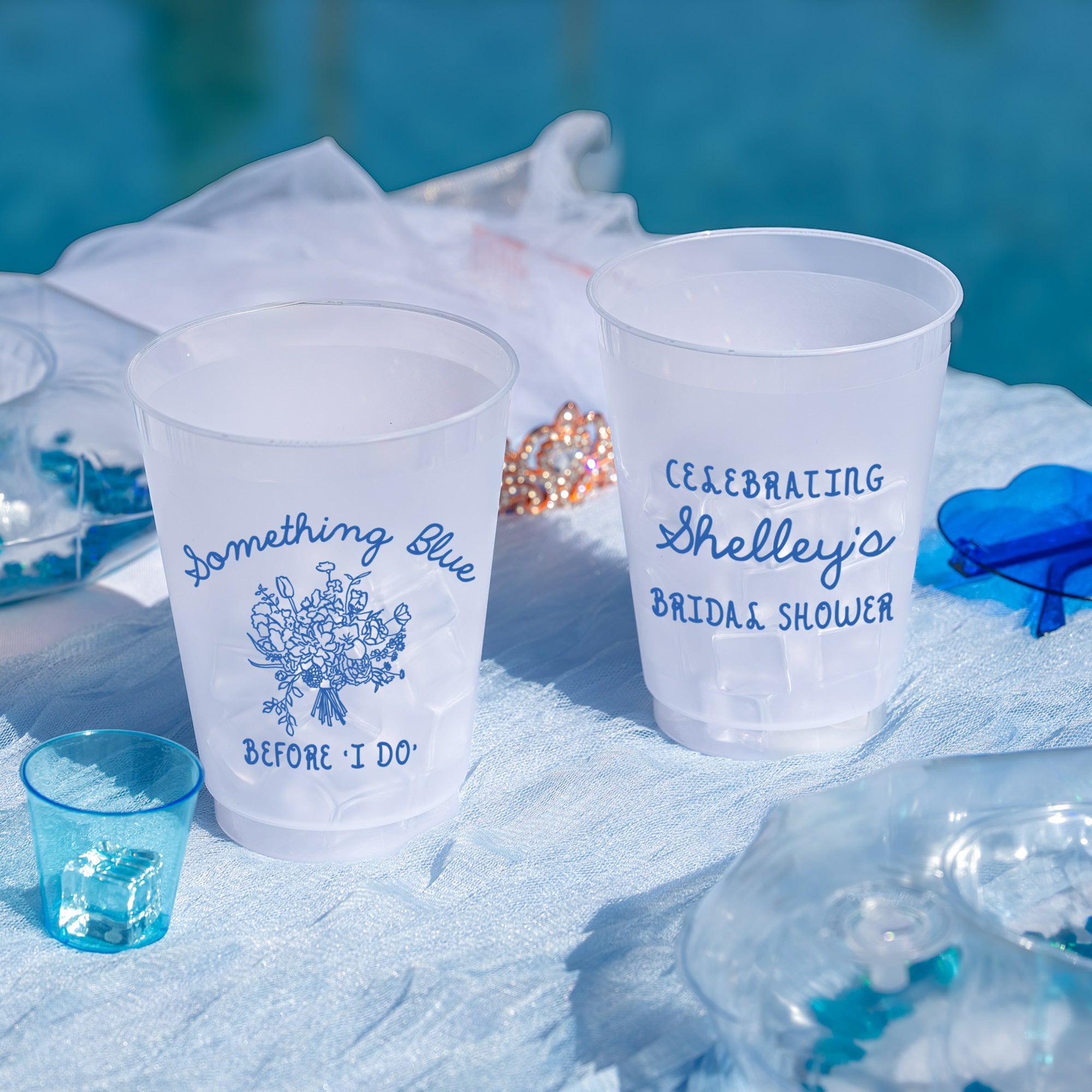 Bridal Shower Something Blue - Frosted Cups