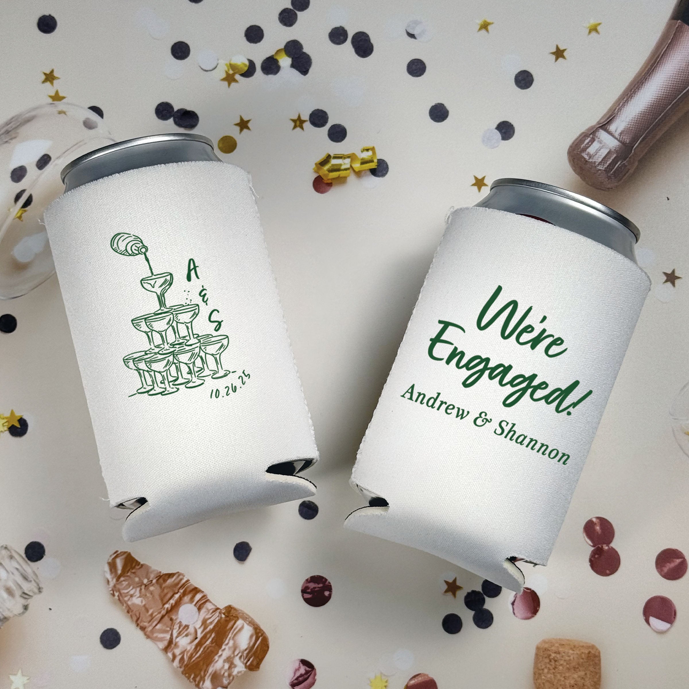 Engagement Champagne Tower - Can Coolers