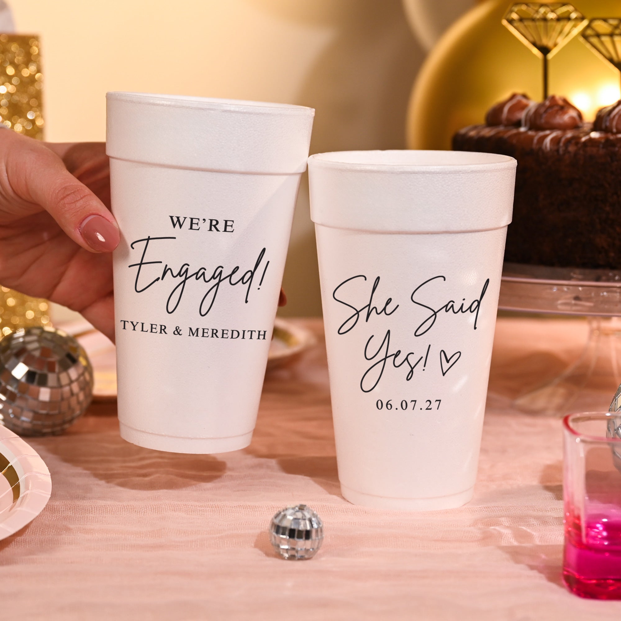 Engagement She Said Yes - Foam Cups