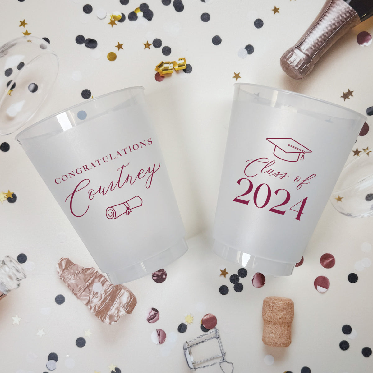 Graduation Modern - Frosted Cups