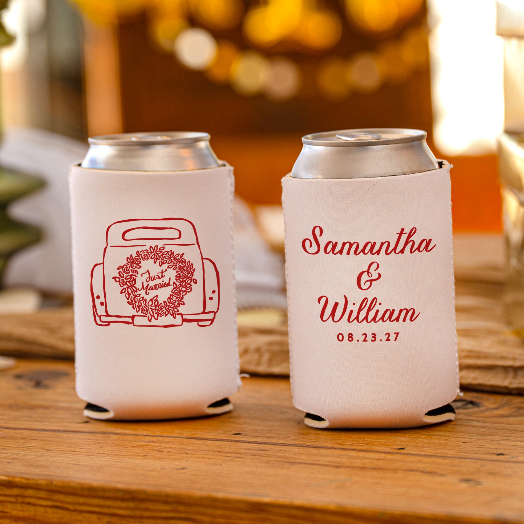 Wedding Just Married - Can Coolers