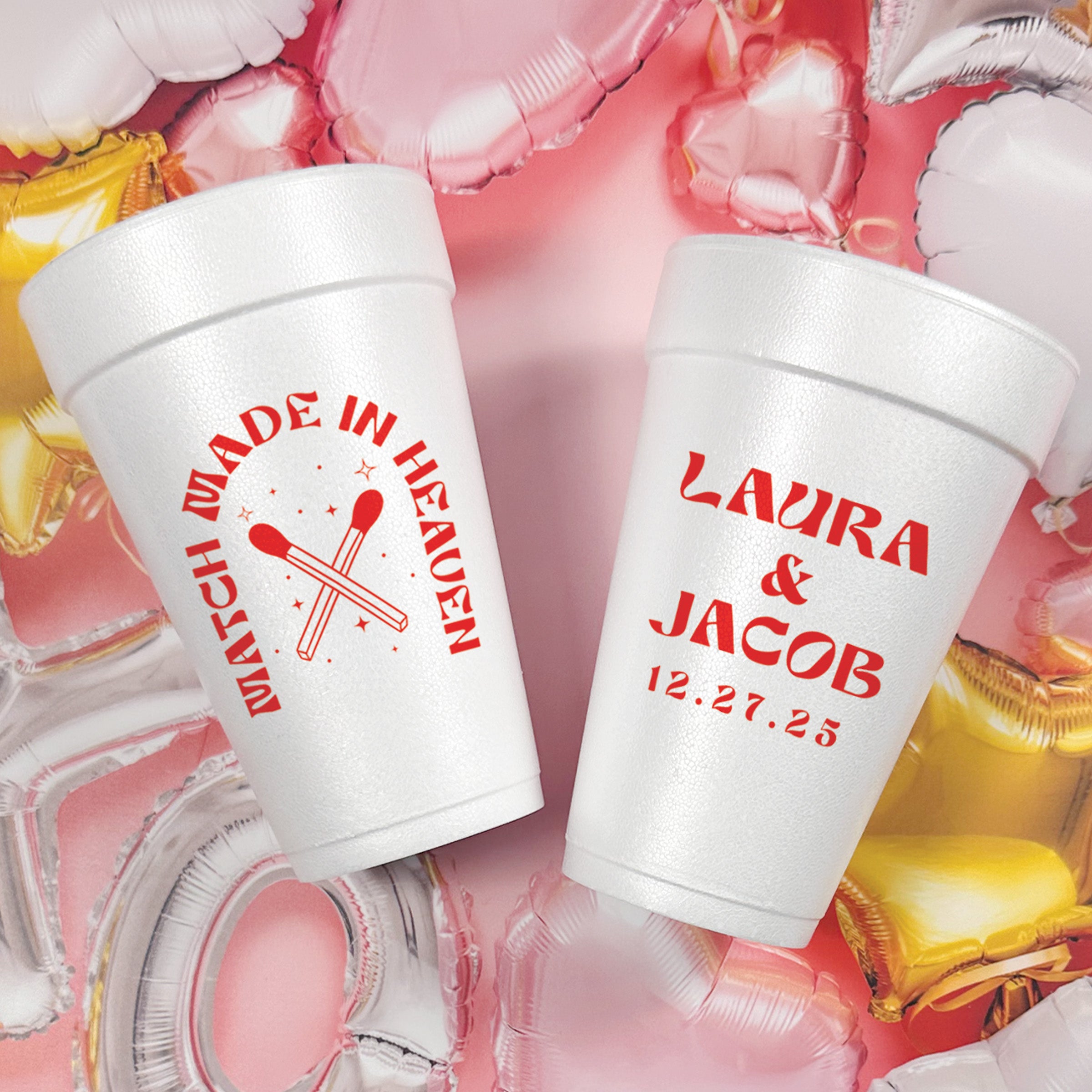 Bridal Shower Match Made In Heaven - Foam Cups